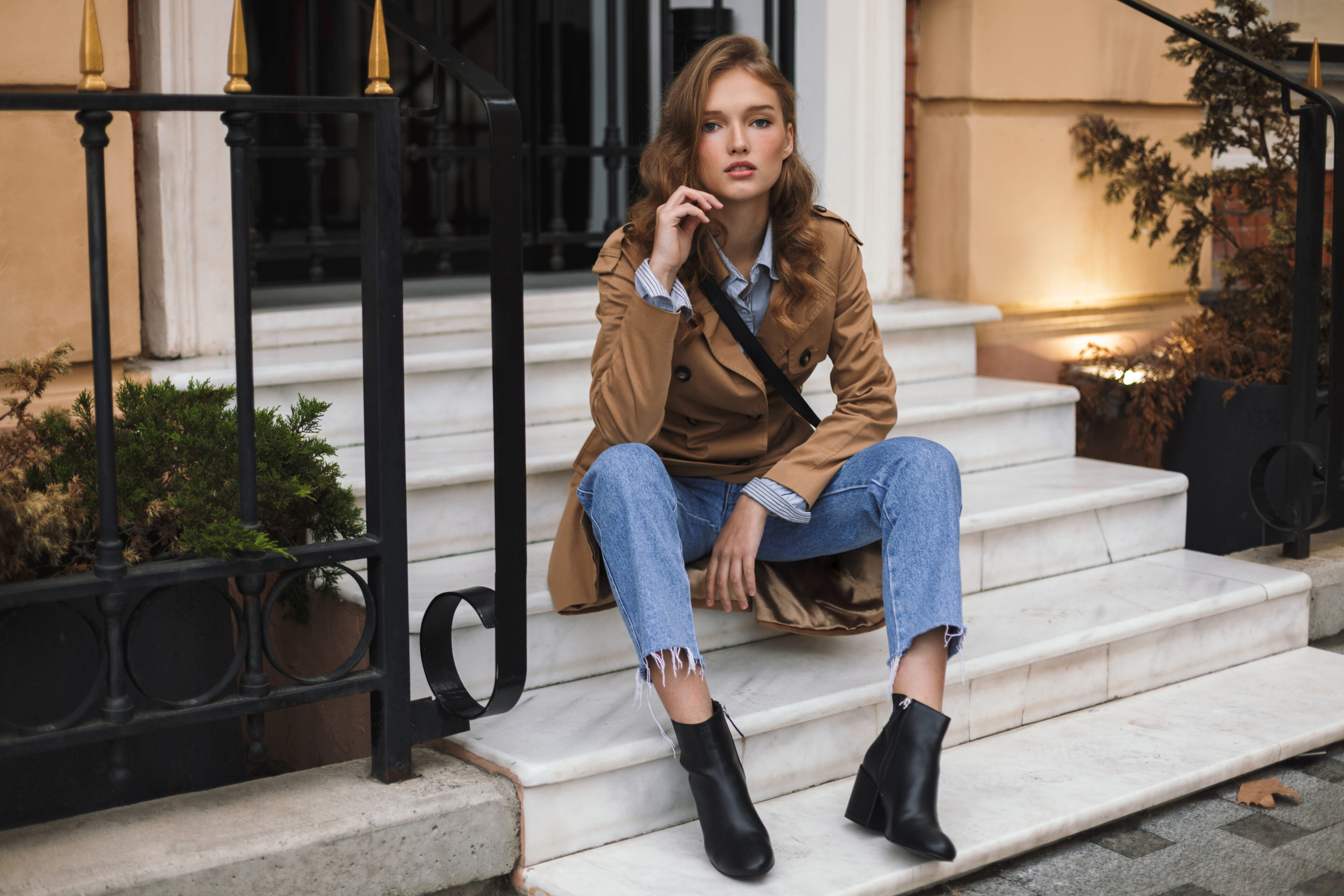 Shirt With Jean And Neutral Coat
