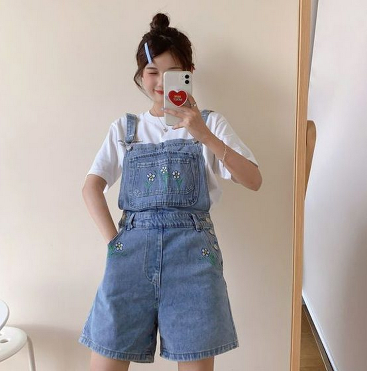 Denim Short Overalls