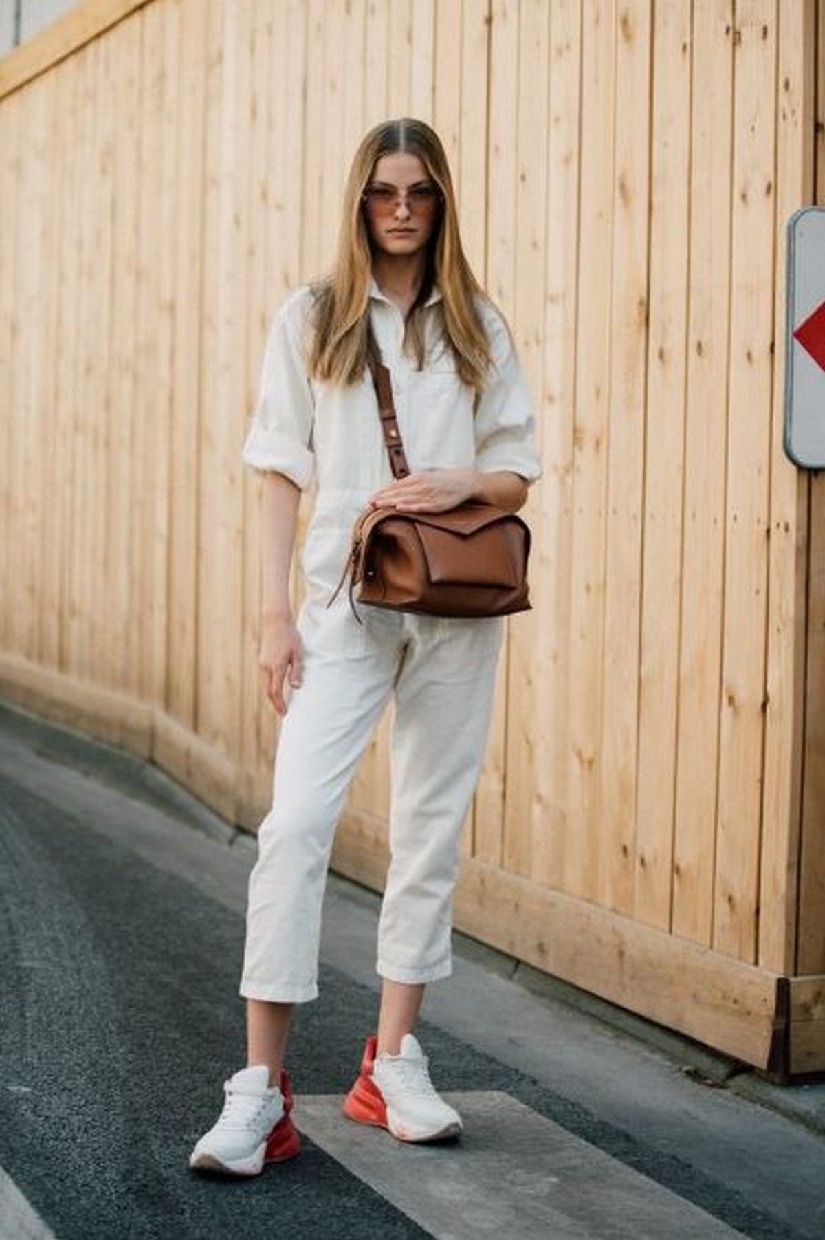 Sneakers And An Understated Jumpsuit