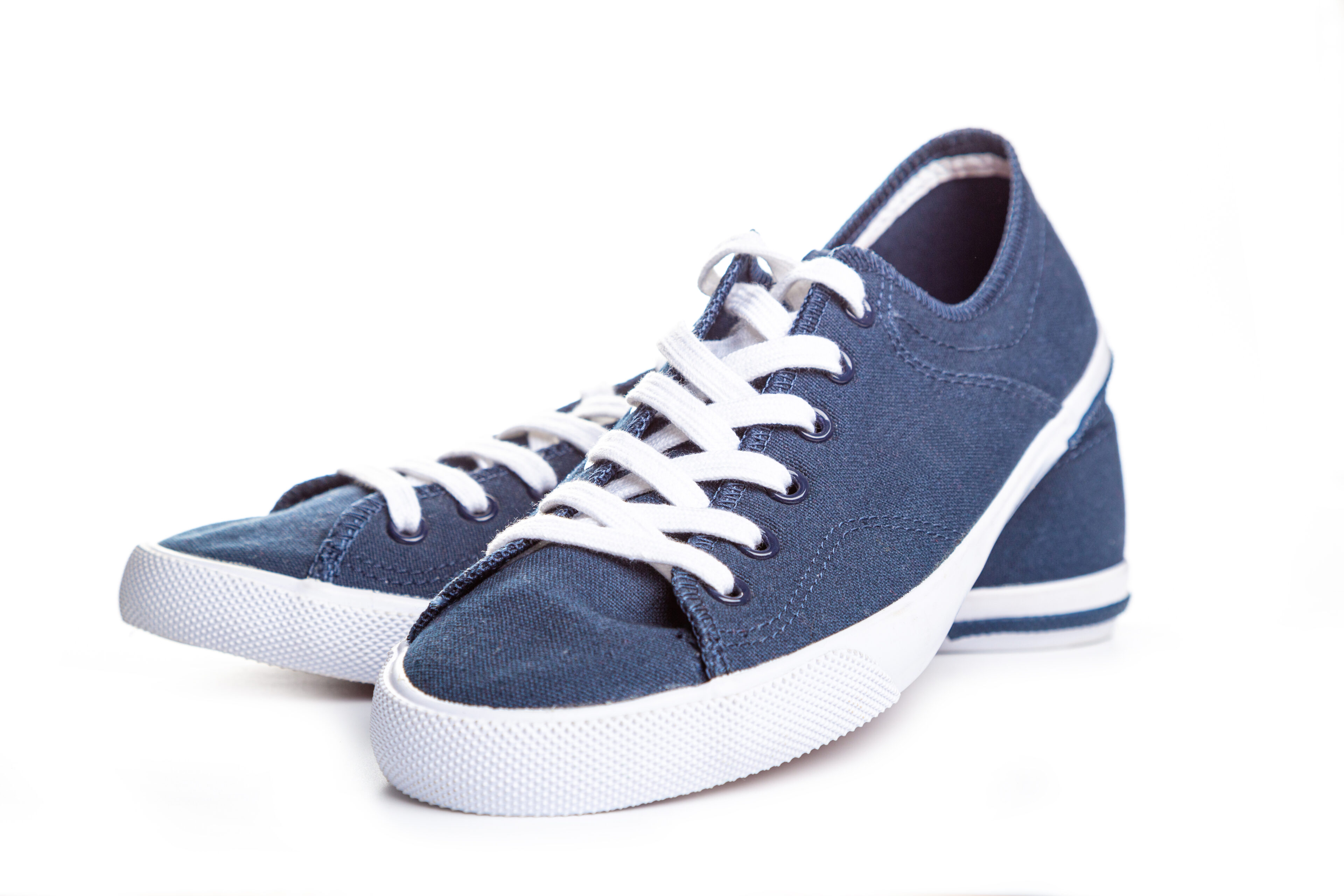 Sneakers In A Dark Blue Thick Fabric