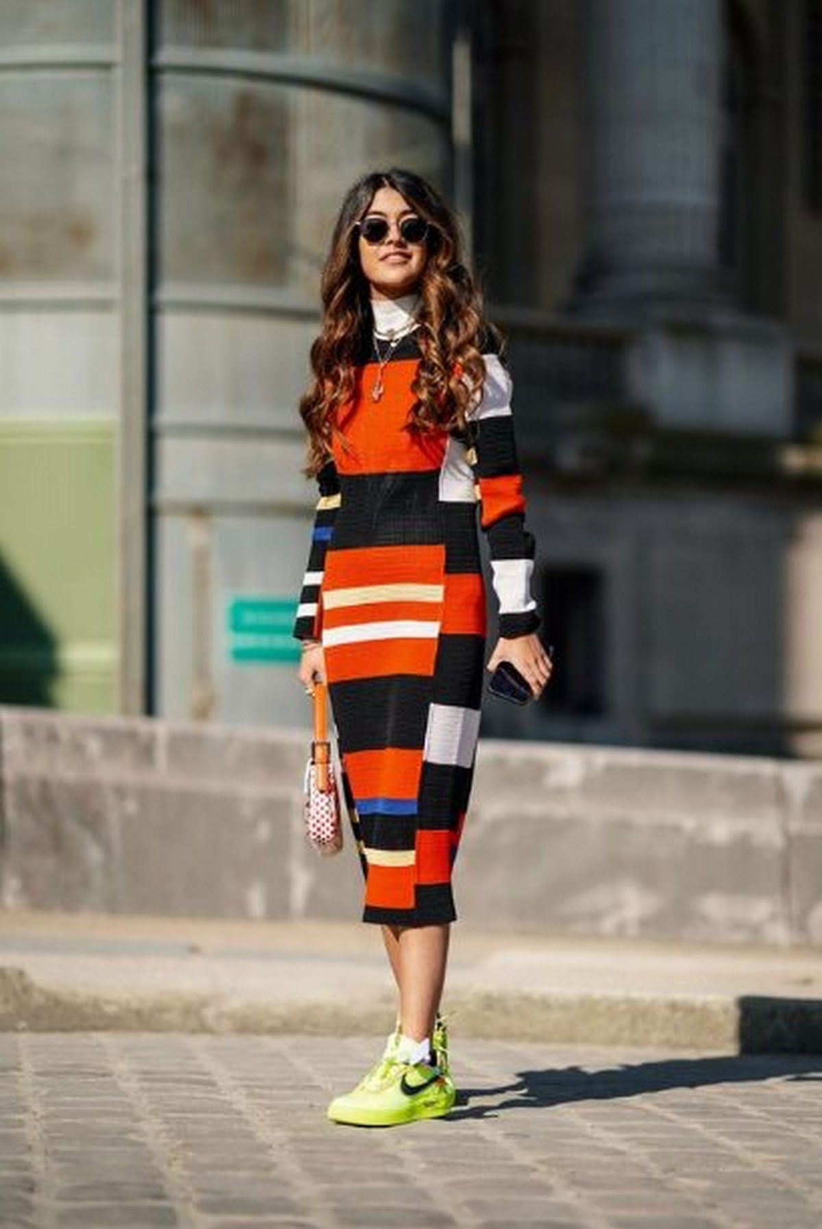 Colorblock Dress With High-Octane Sneakers