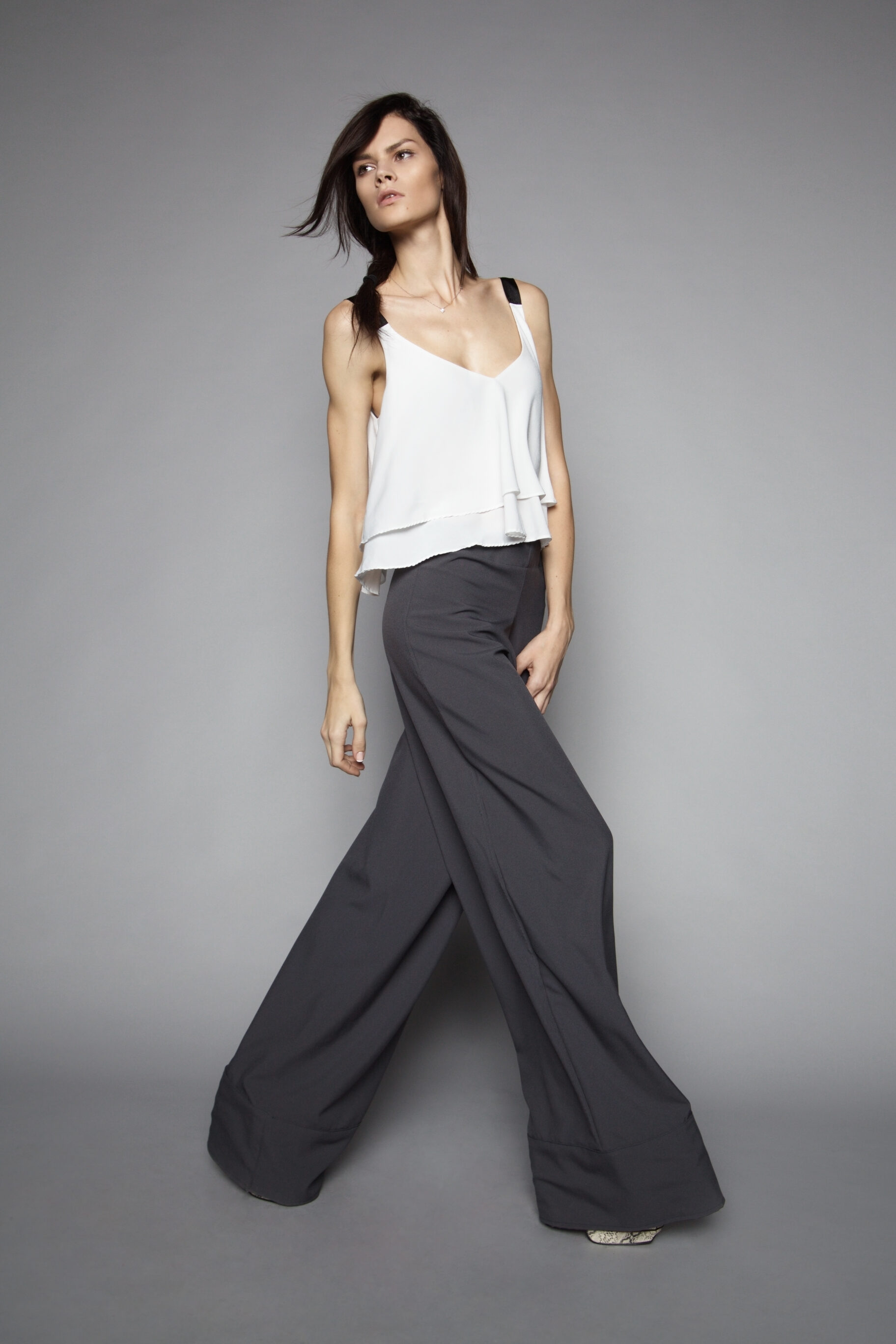 Wide-Leg Pants With Platform Loafers