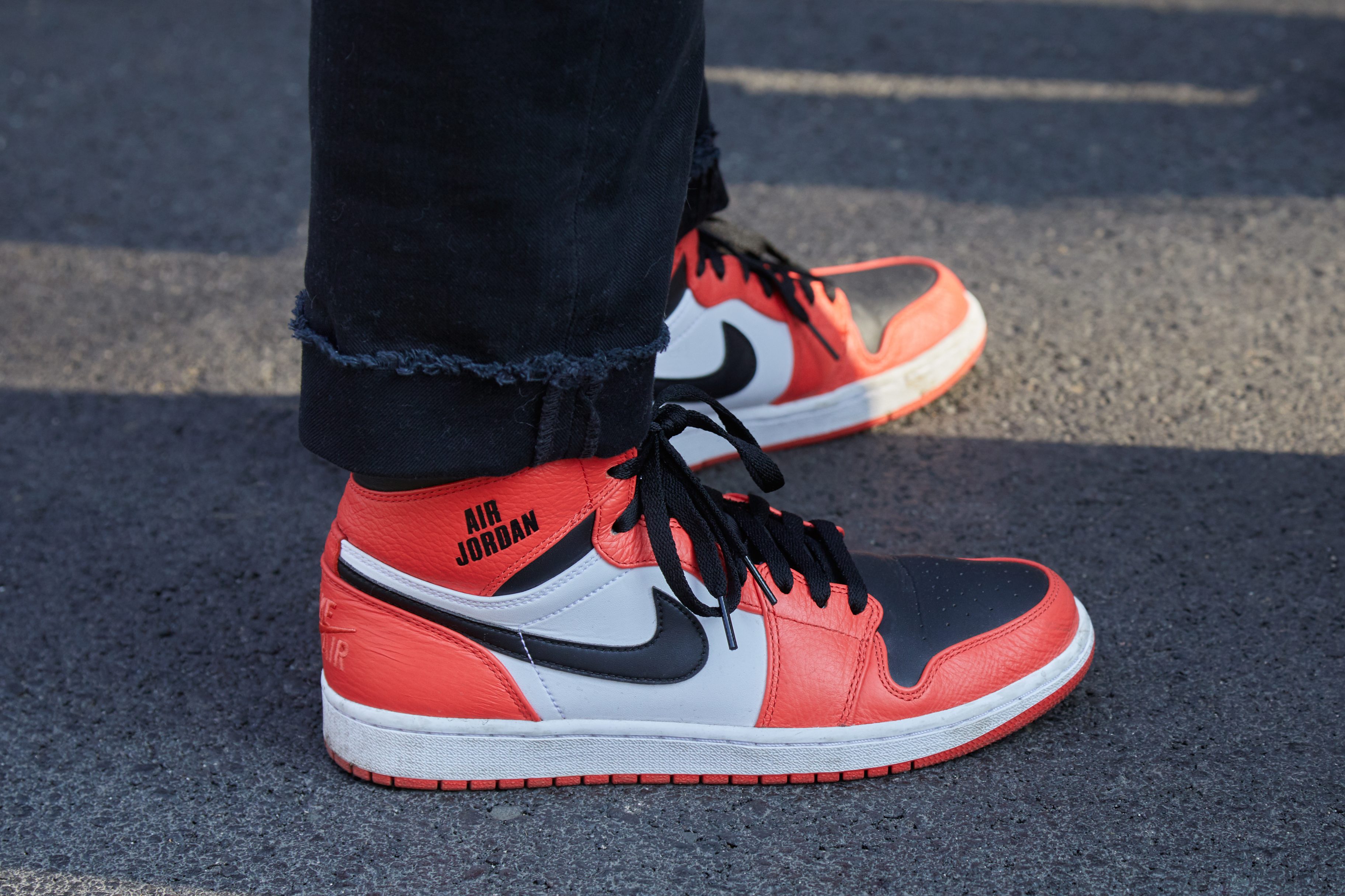 Orange Nike Jordan Shoes With Jeans