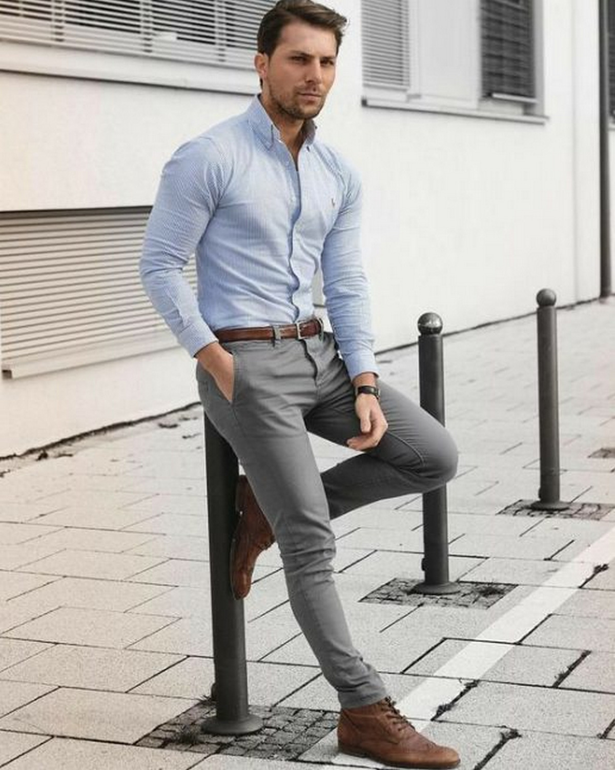 Aggregate more than 85 blue shirt and grey trousers latest - in.duhocakina