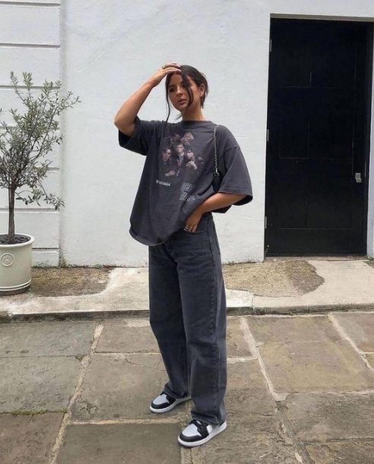 T-Shirt, Jeans, And Nike Sneakers