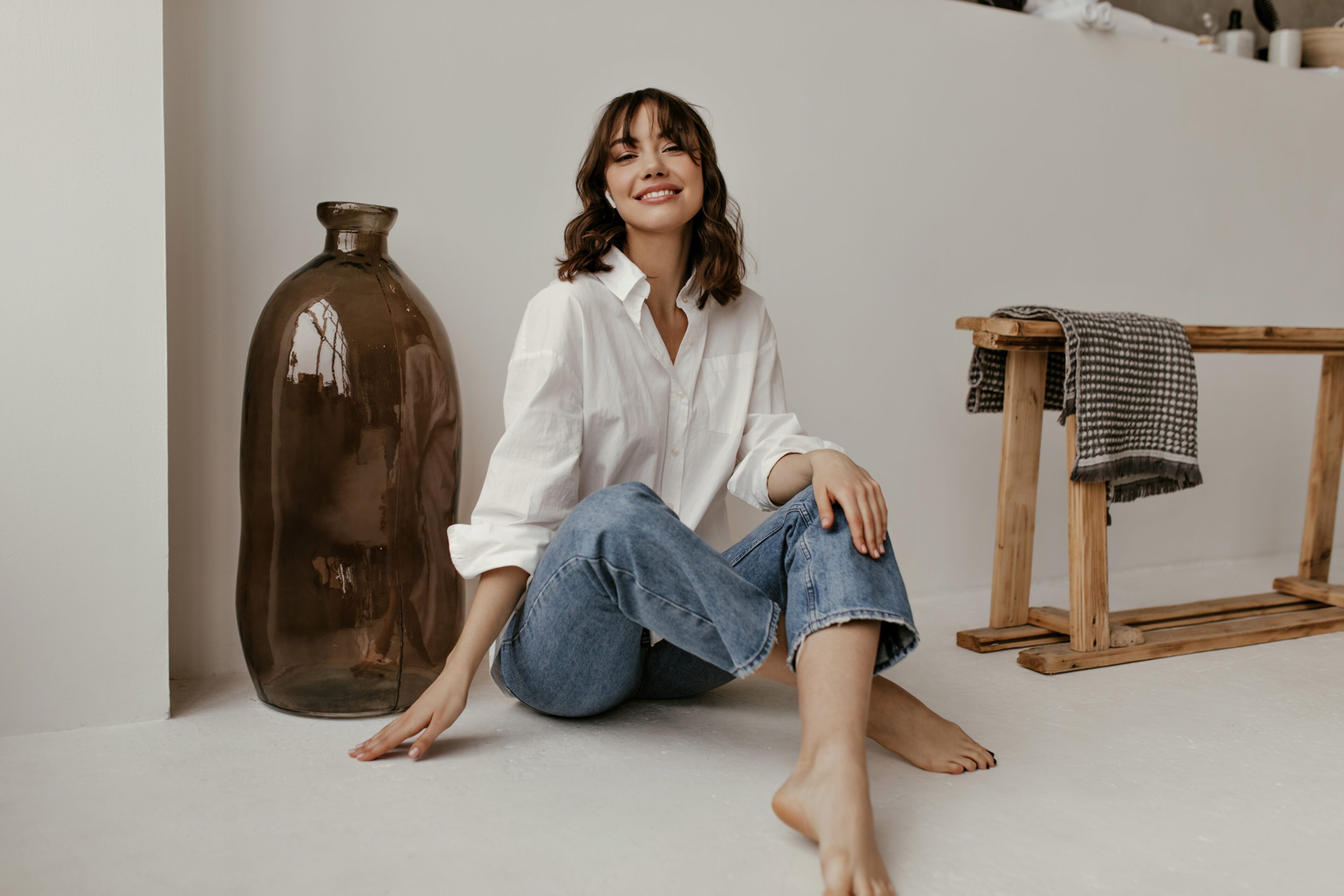 White Shirt and Jeans