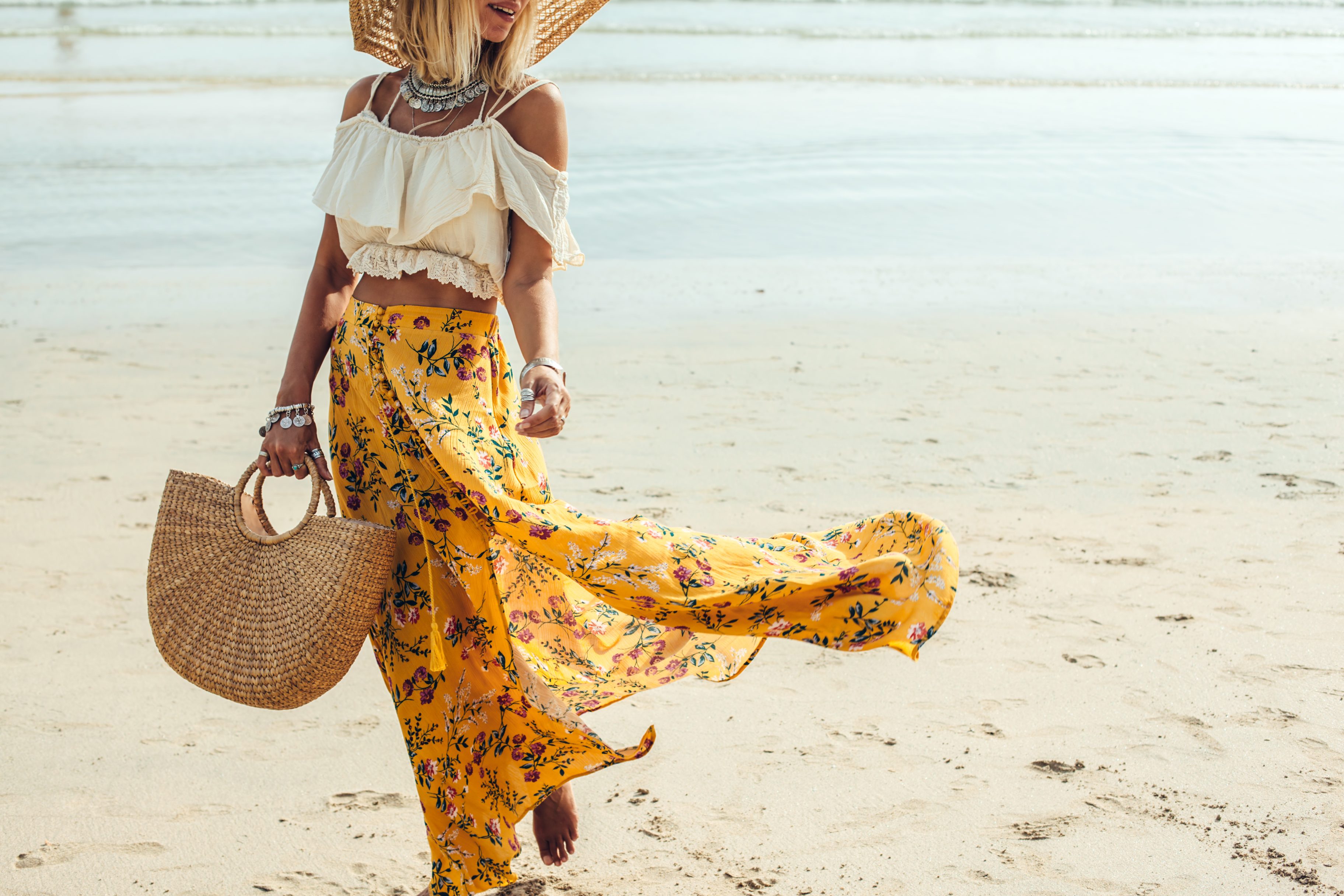 Crop-tops and Floral Maxi Skirts