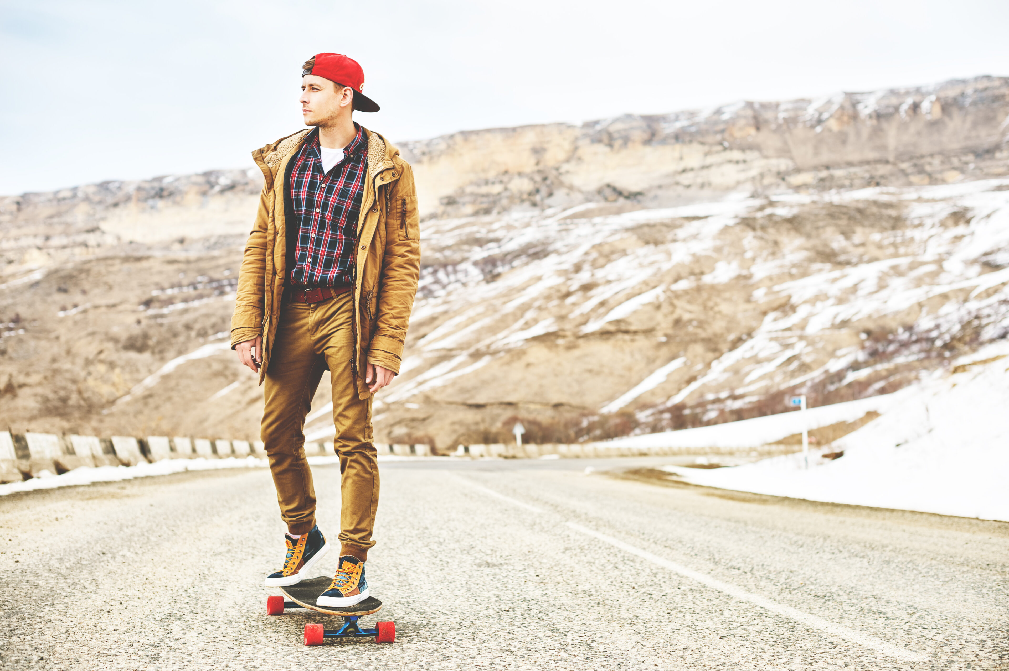 Jogger, Jacket, Checked Shirt, Hat & Sneaker