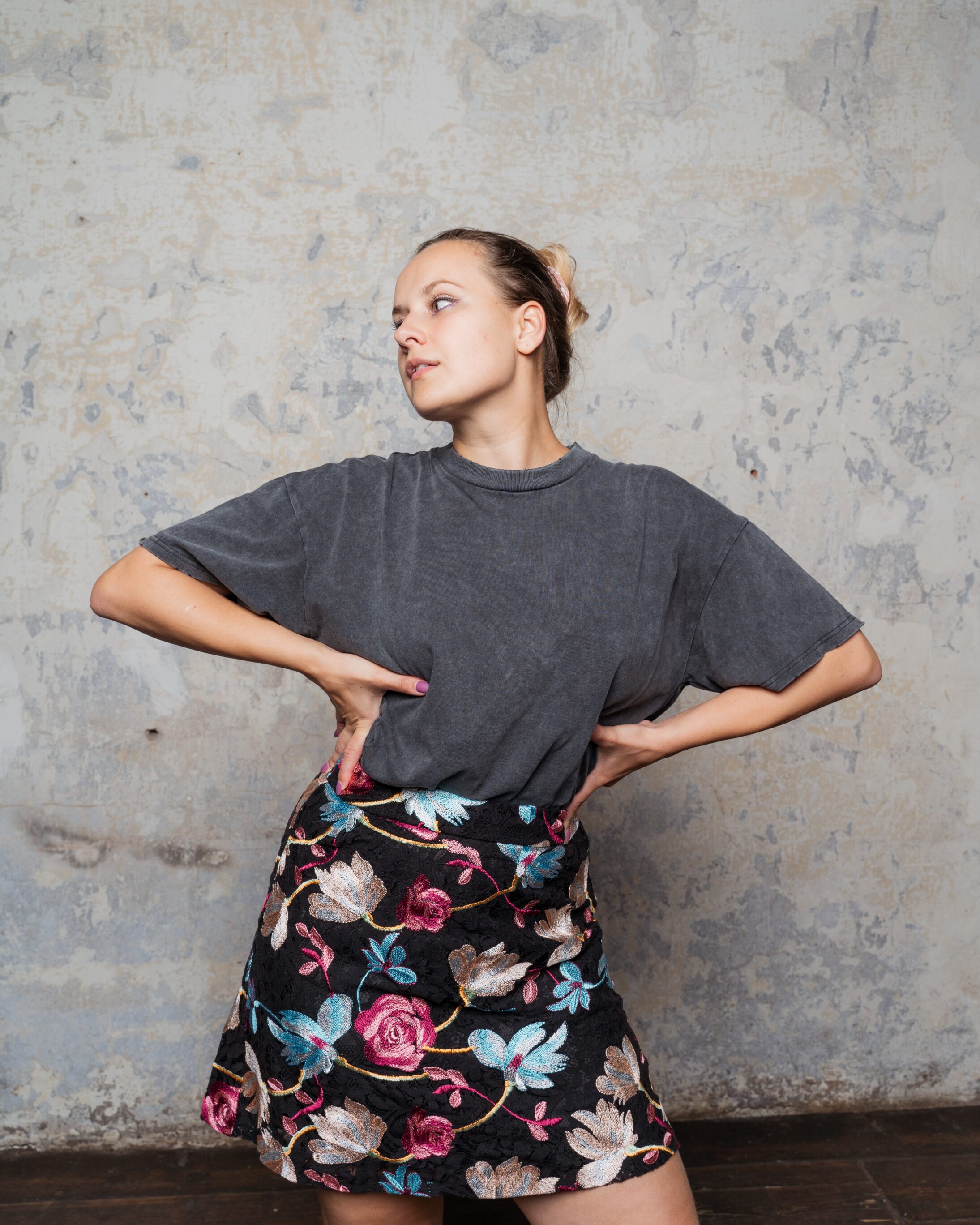 T-Shirt And Floral Skirt