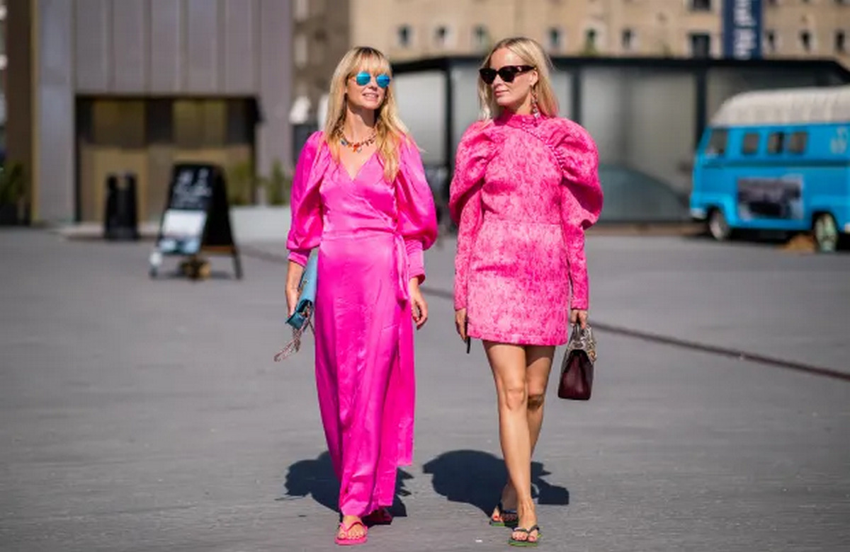 Pink Dress with Pink Flip Flop Sandals