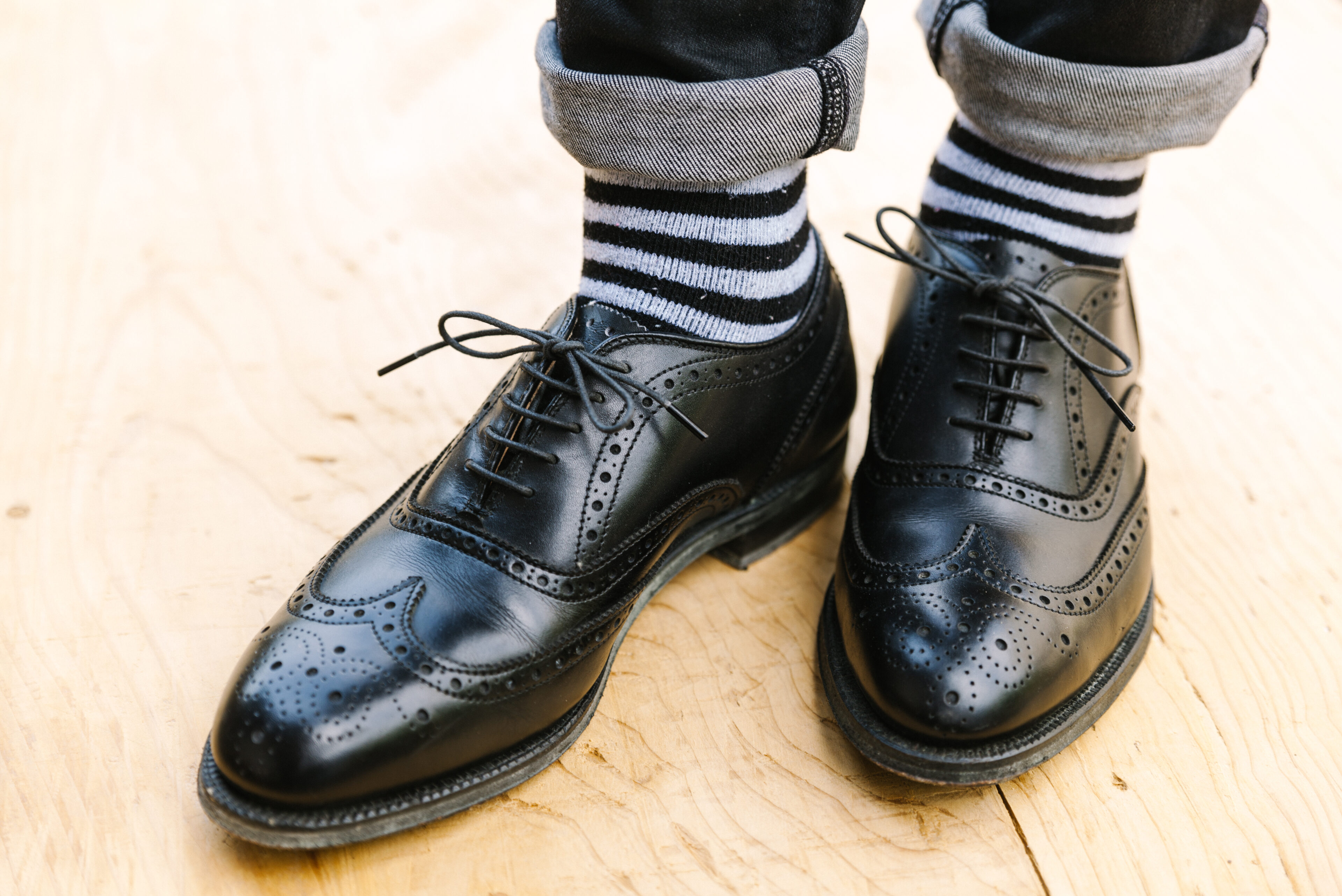 A Genuine Leather Black Brogue