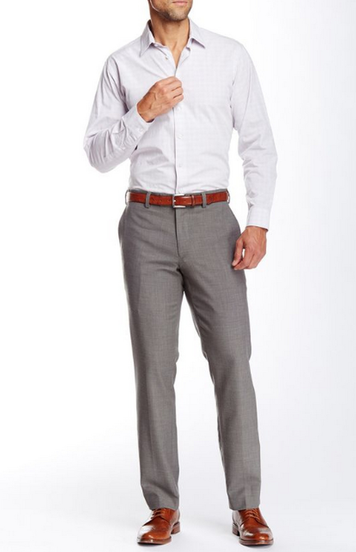 Gray Pants And Brown Shoes For Men