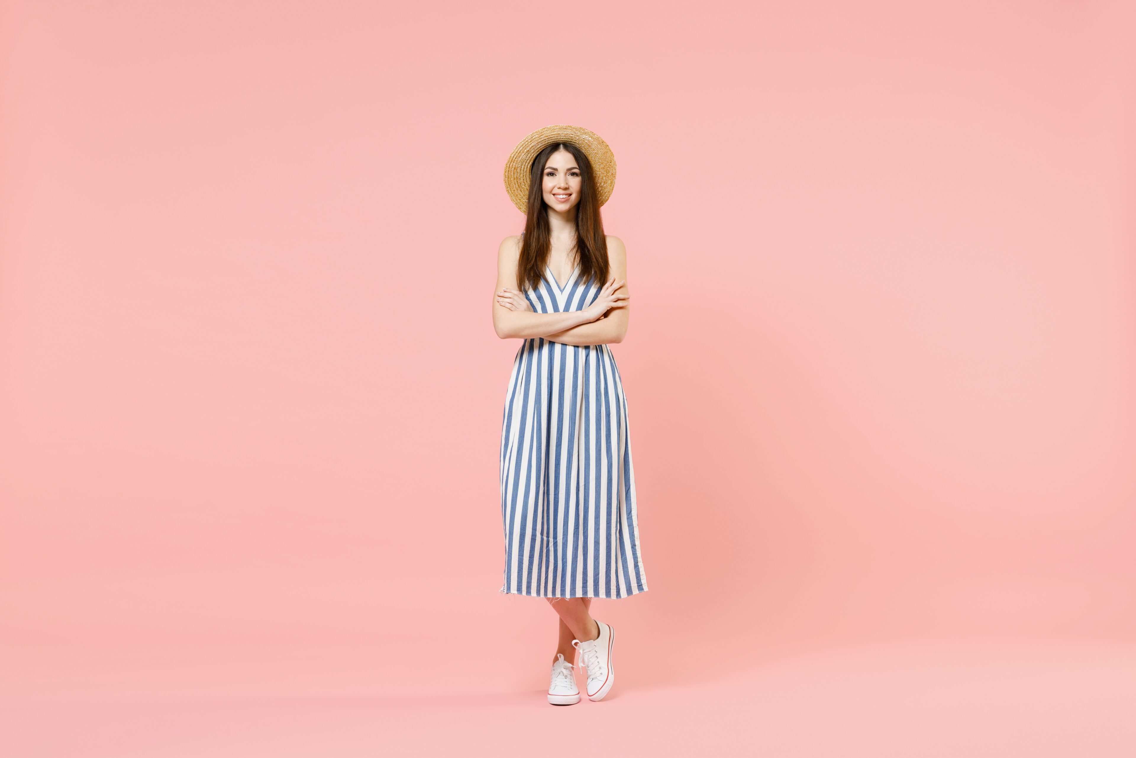 Striped Dress With Platform Sneakers
