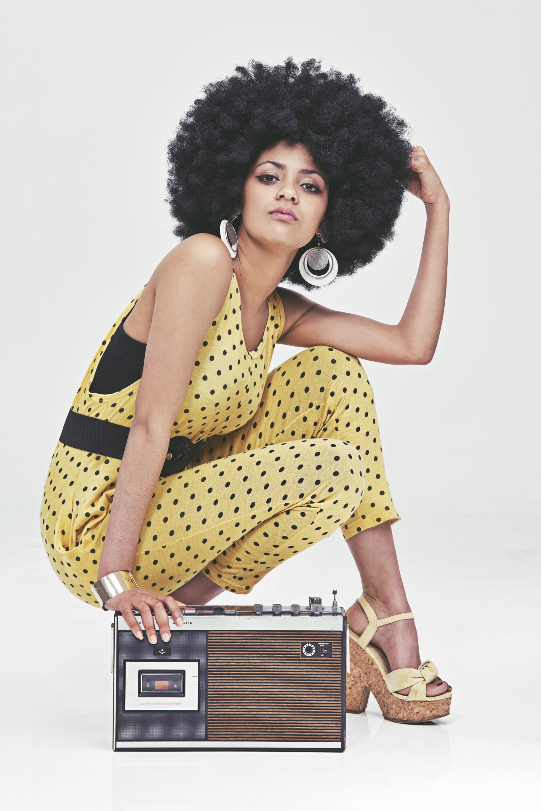 Jumpsuit With Platform Wedge High Heel