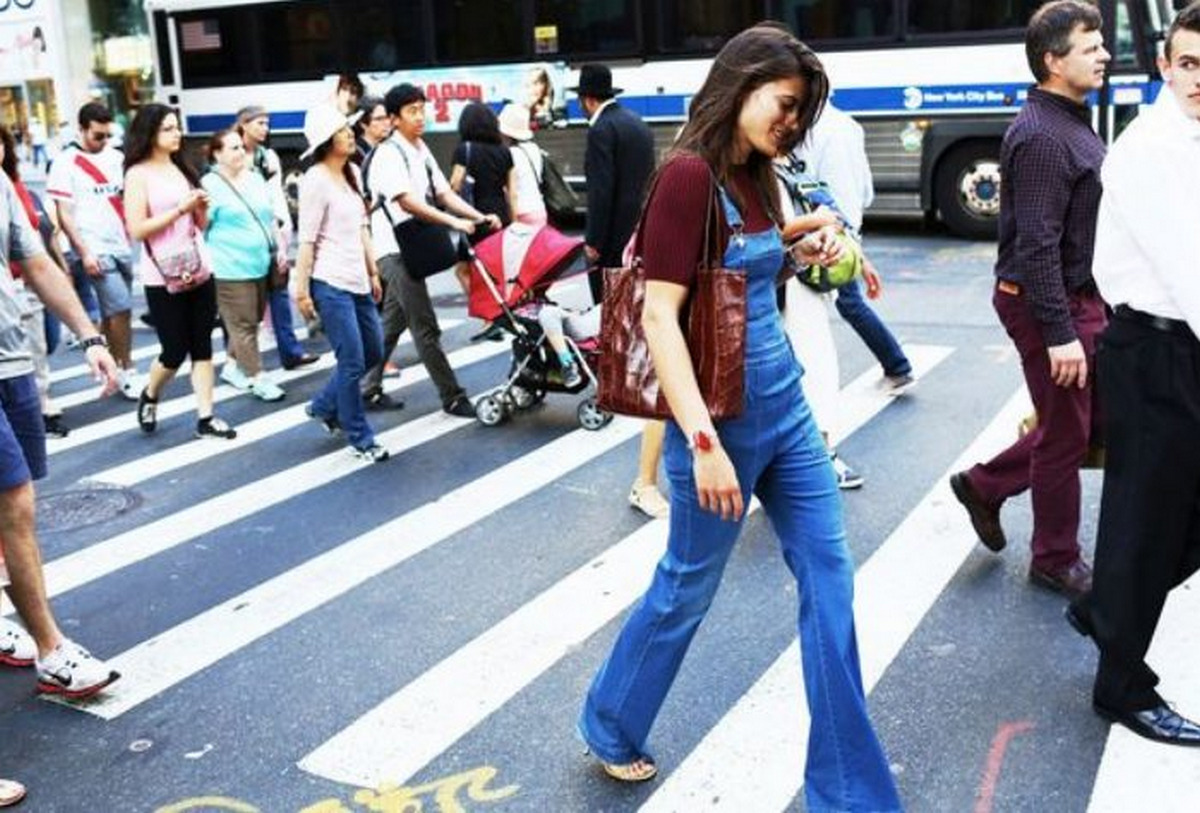 A Wine T-Shirt With Denim Overalls