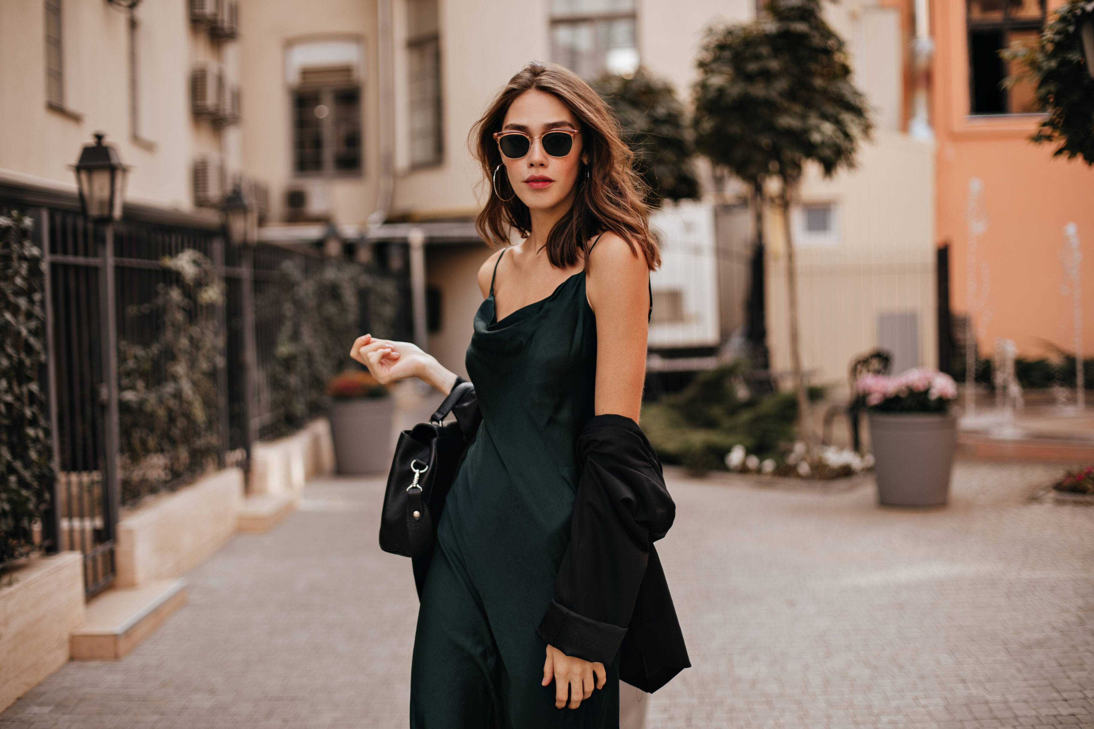 Dark Green Slip Dress