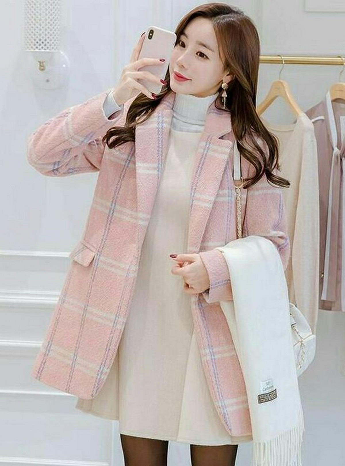 Pastel Trench Coat, Body Sweater Dress