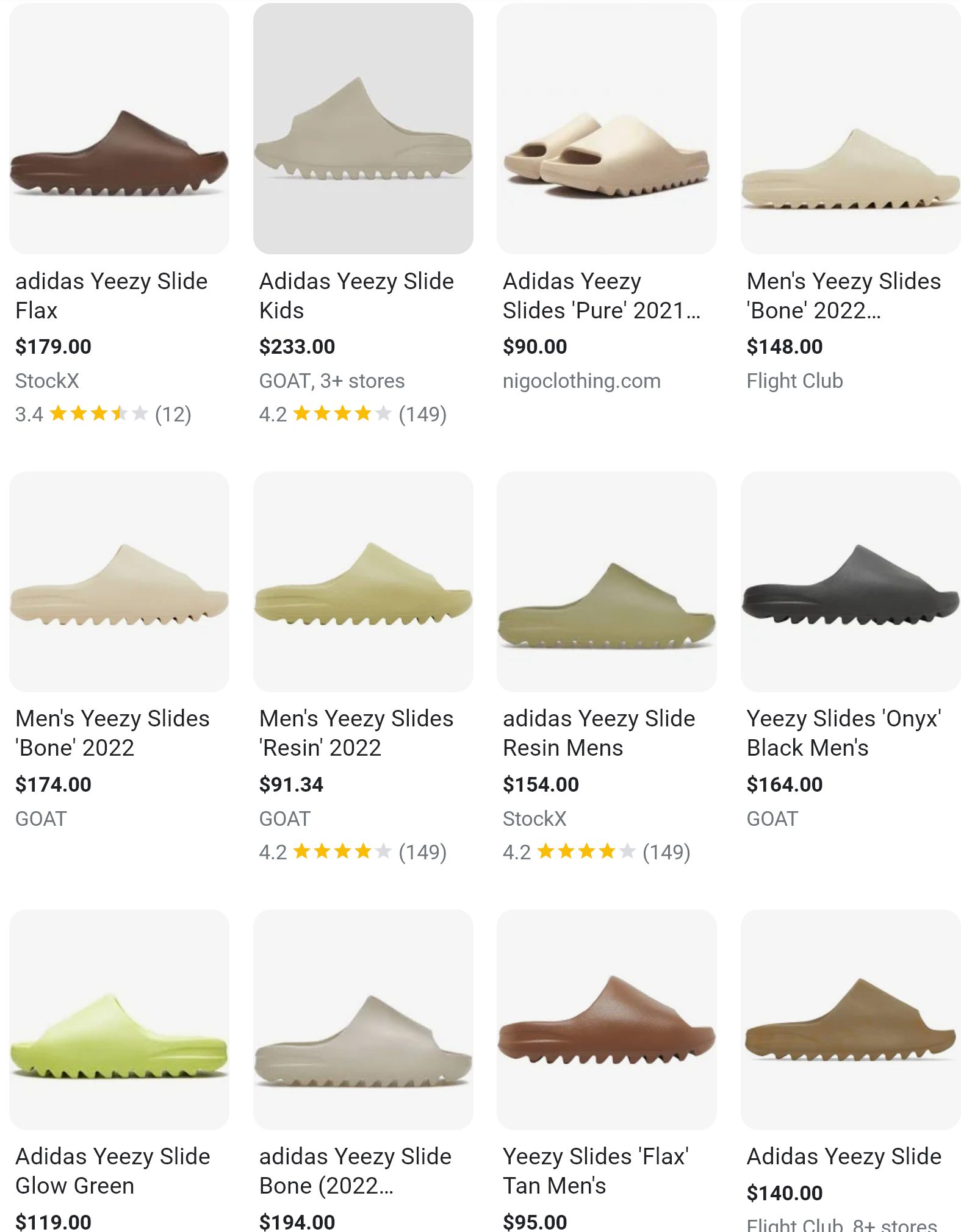 Yeezy Slides Multiple Color Options