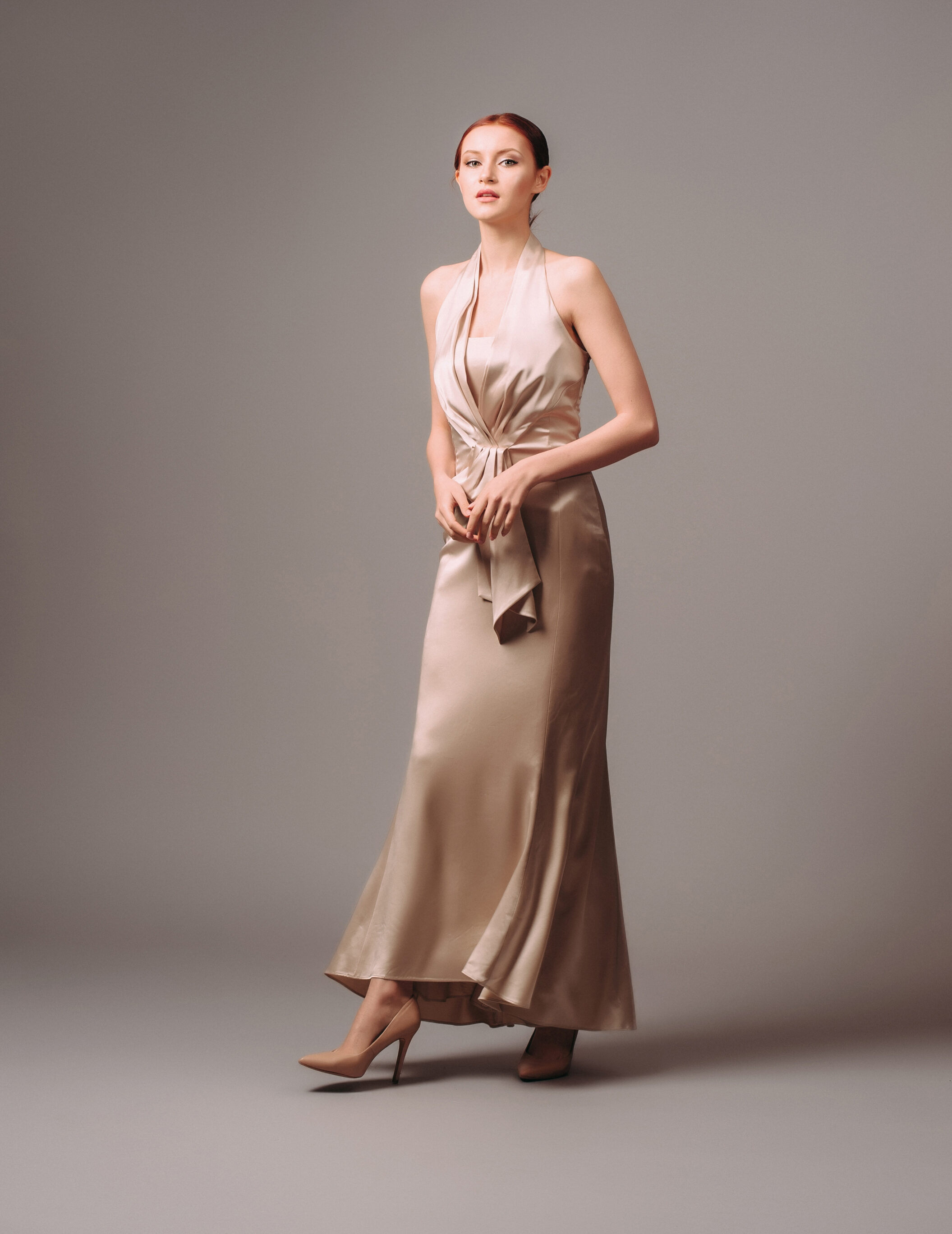 Ivory Silk Evening Dress