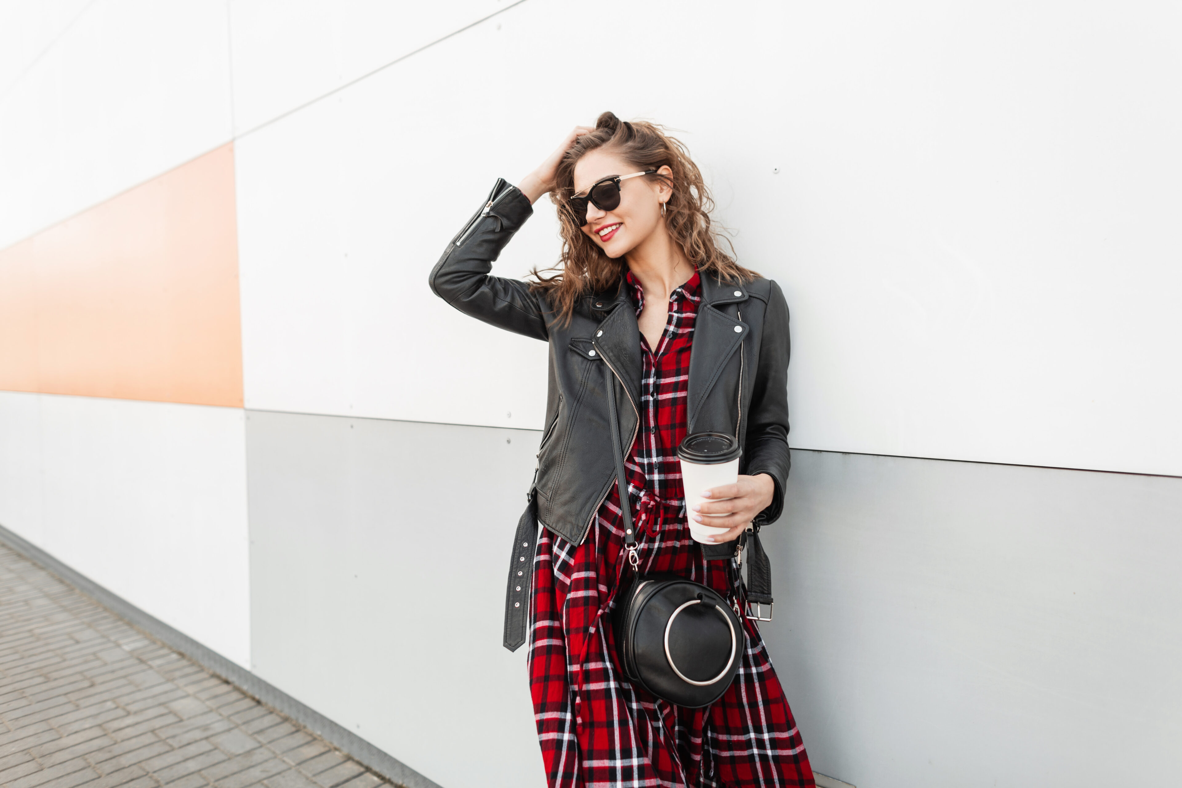 Checkered Skirts And Leather Jackets