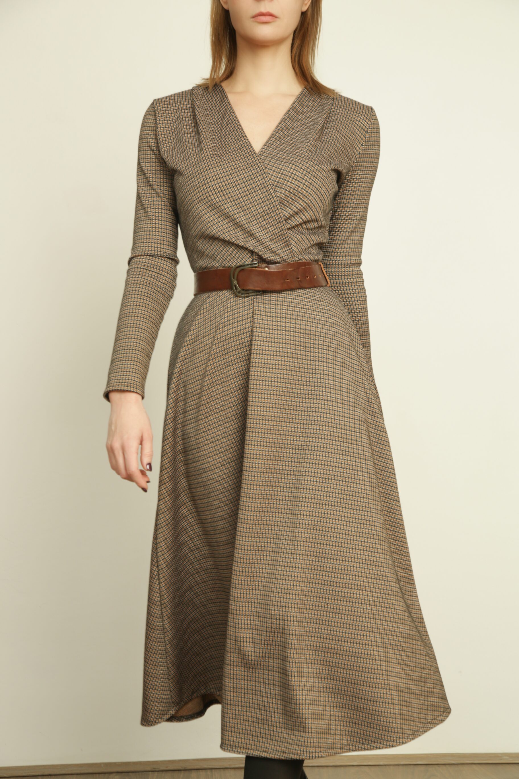 Brown Tweed Dress 