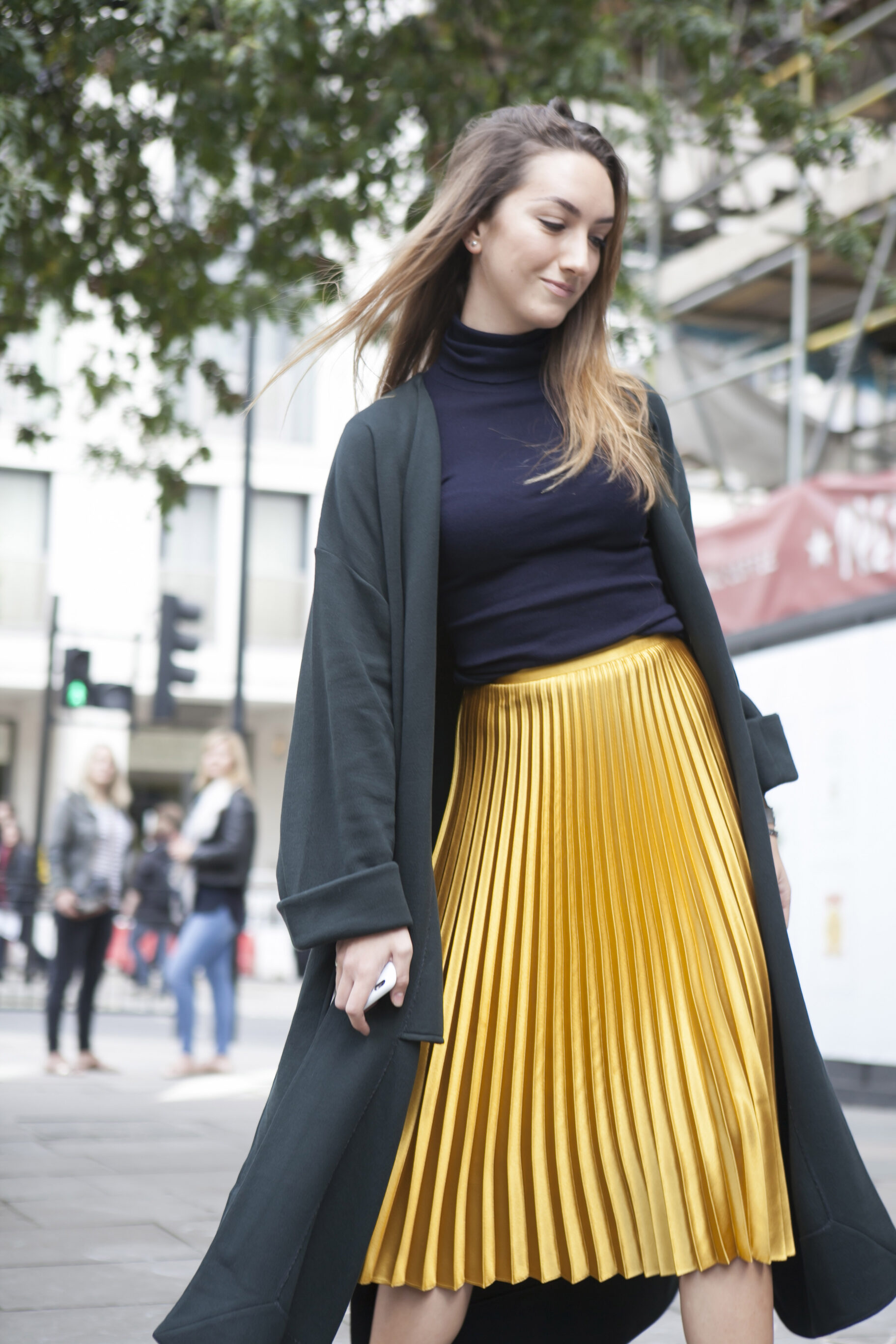 Pleated Skirt And Sweater Shirt