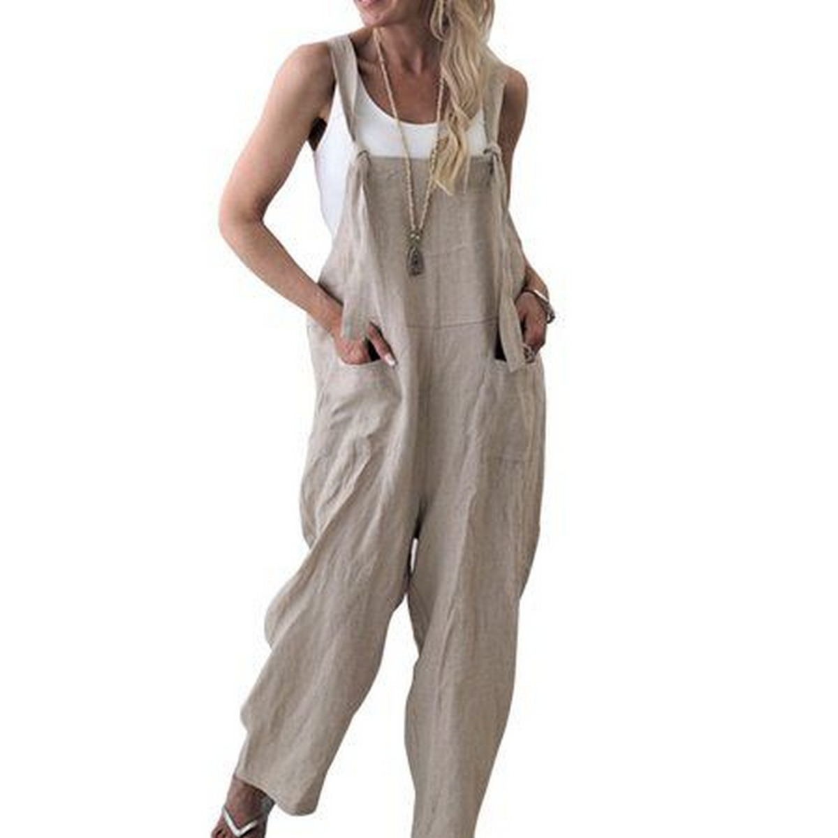  Shirt Linen Jumpsuit 