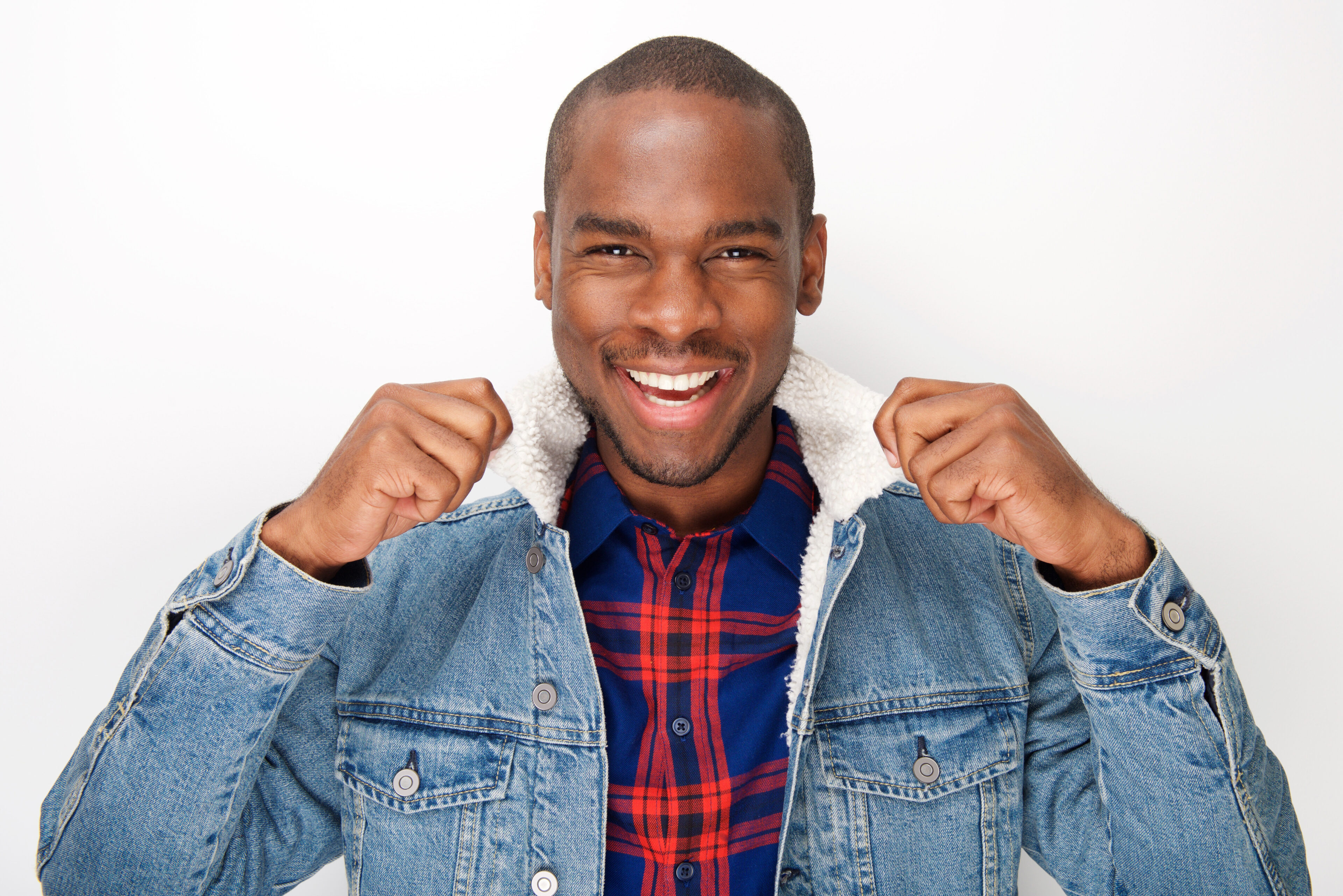 Turtleneck and on sale denim jacket men