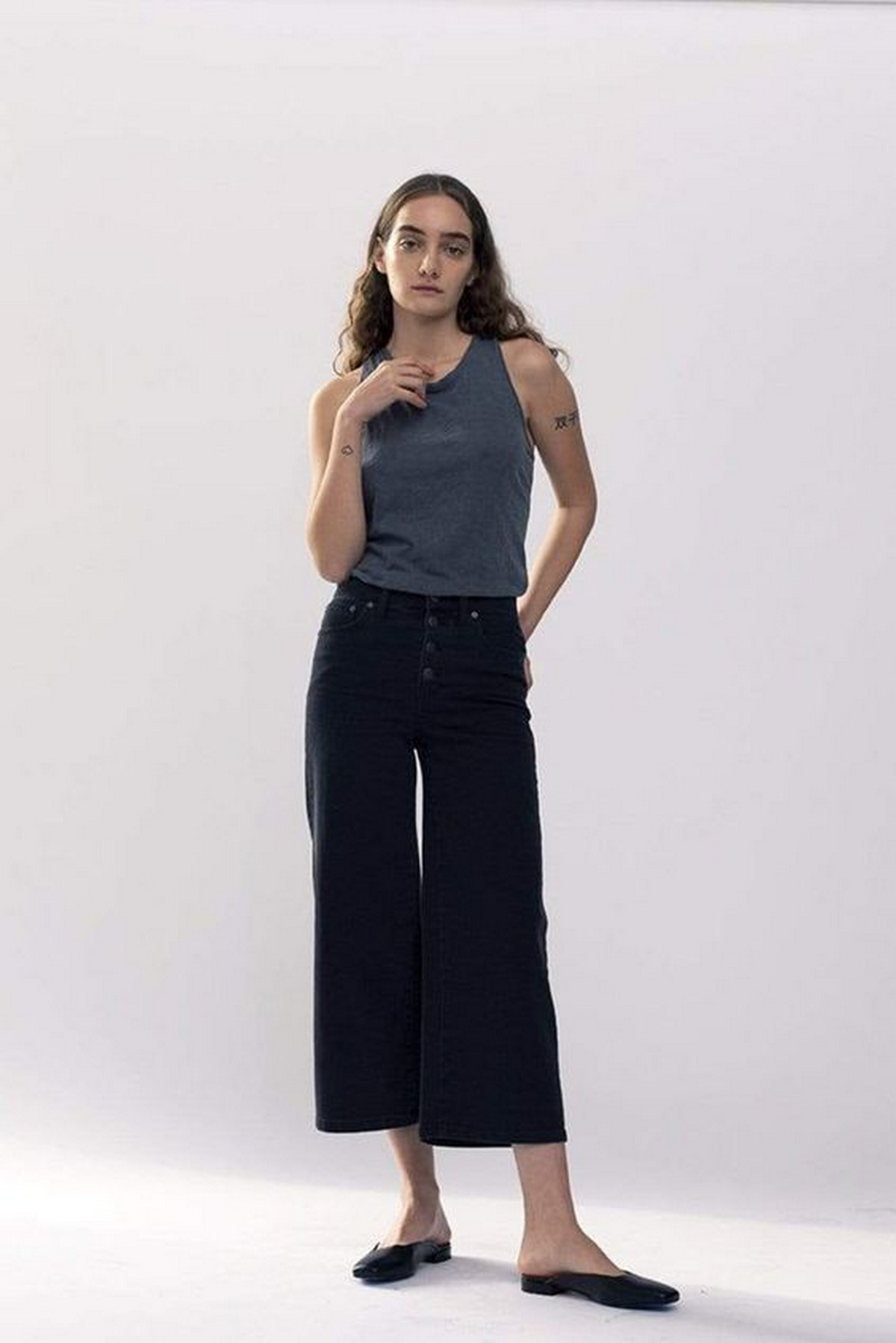 Tank Top with Trousers and Flats 