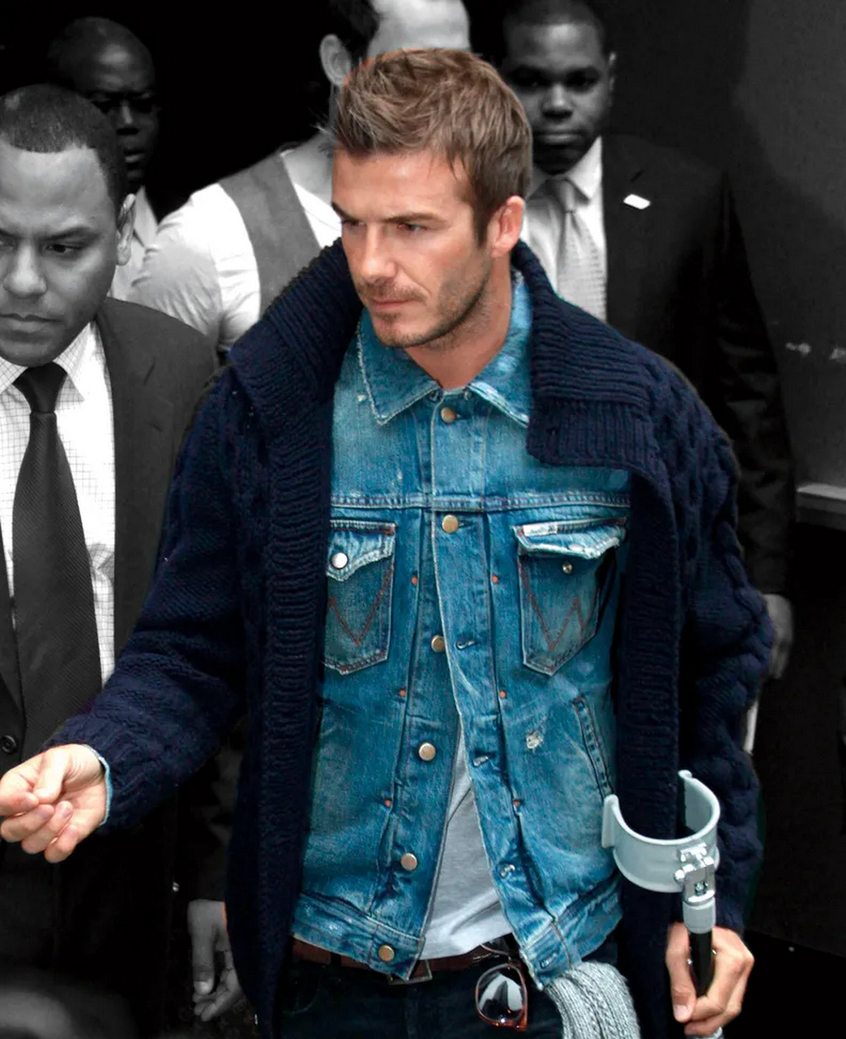 Woolen Jacket Over A Denim Jacket