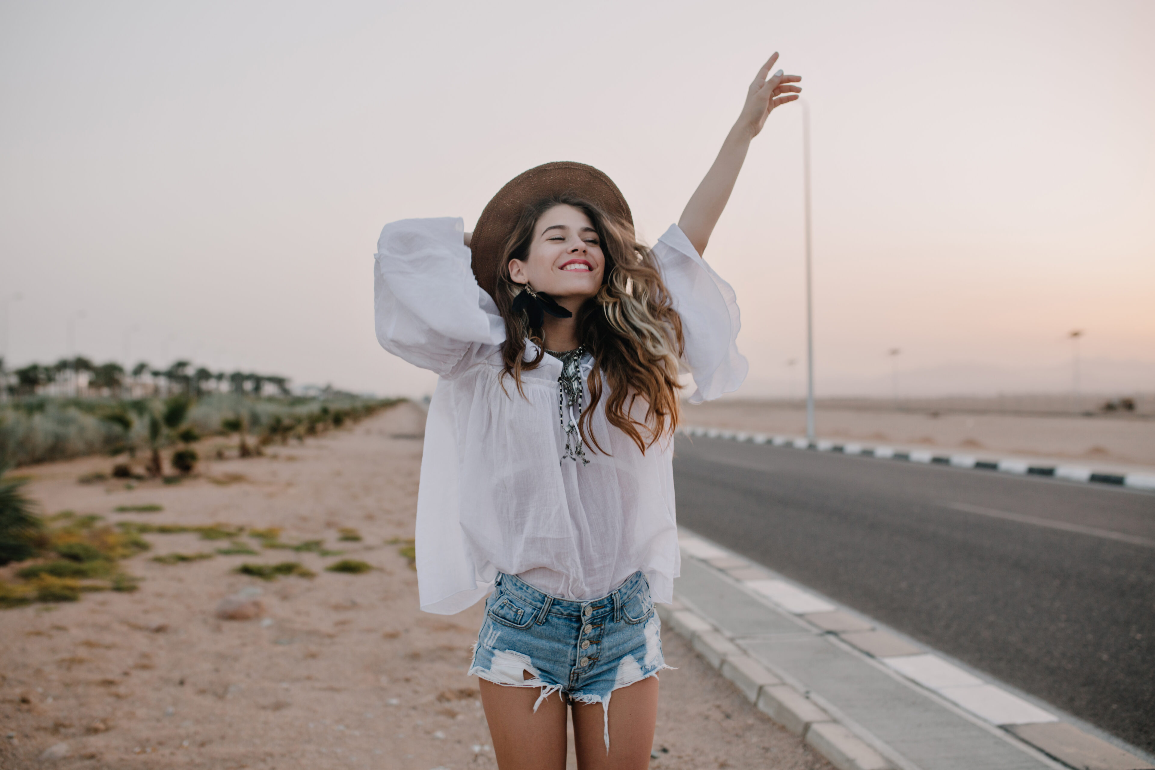 White Blouse And Shorts