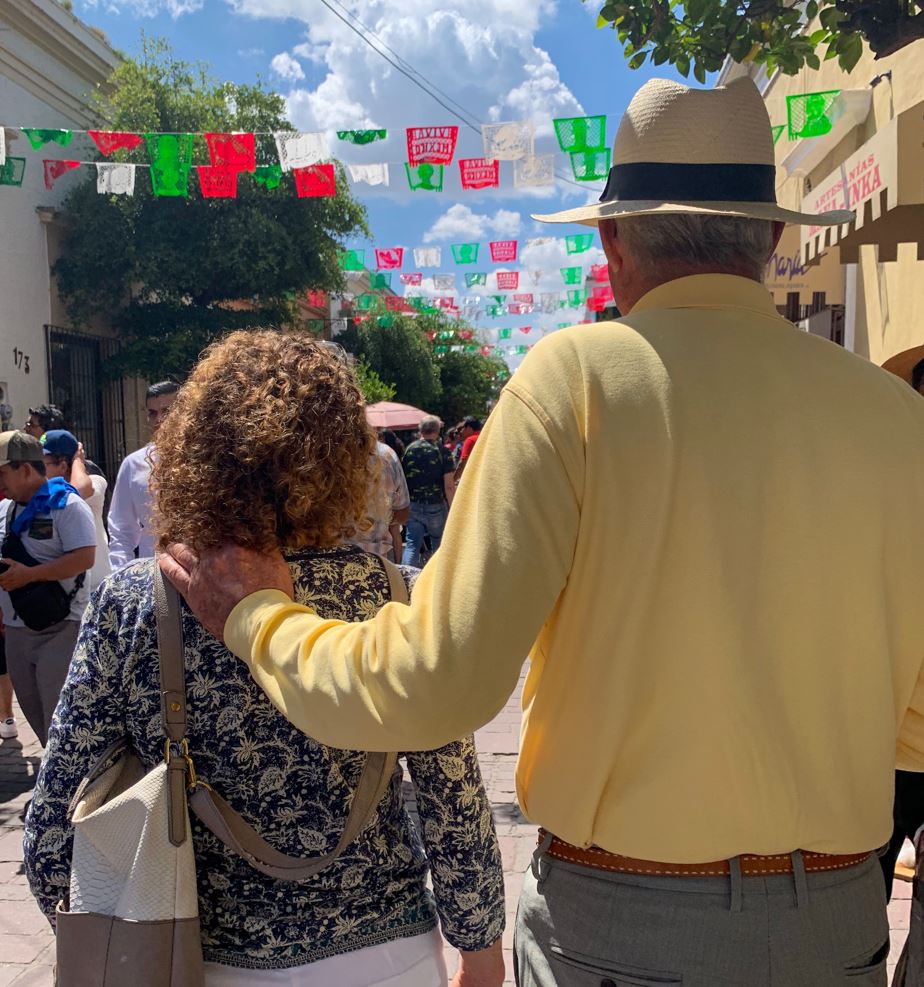 Adult Mexican couples on the street in Mexico