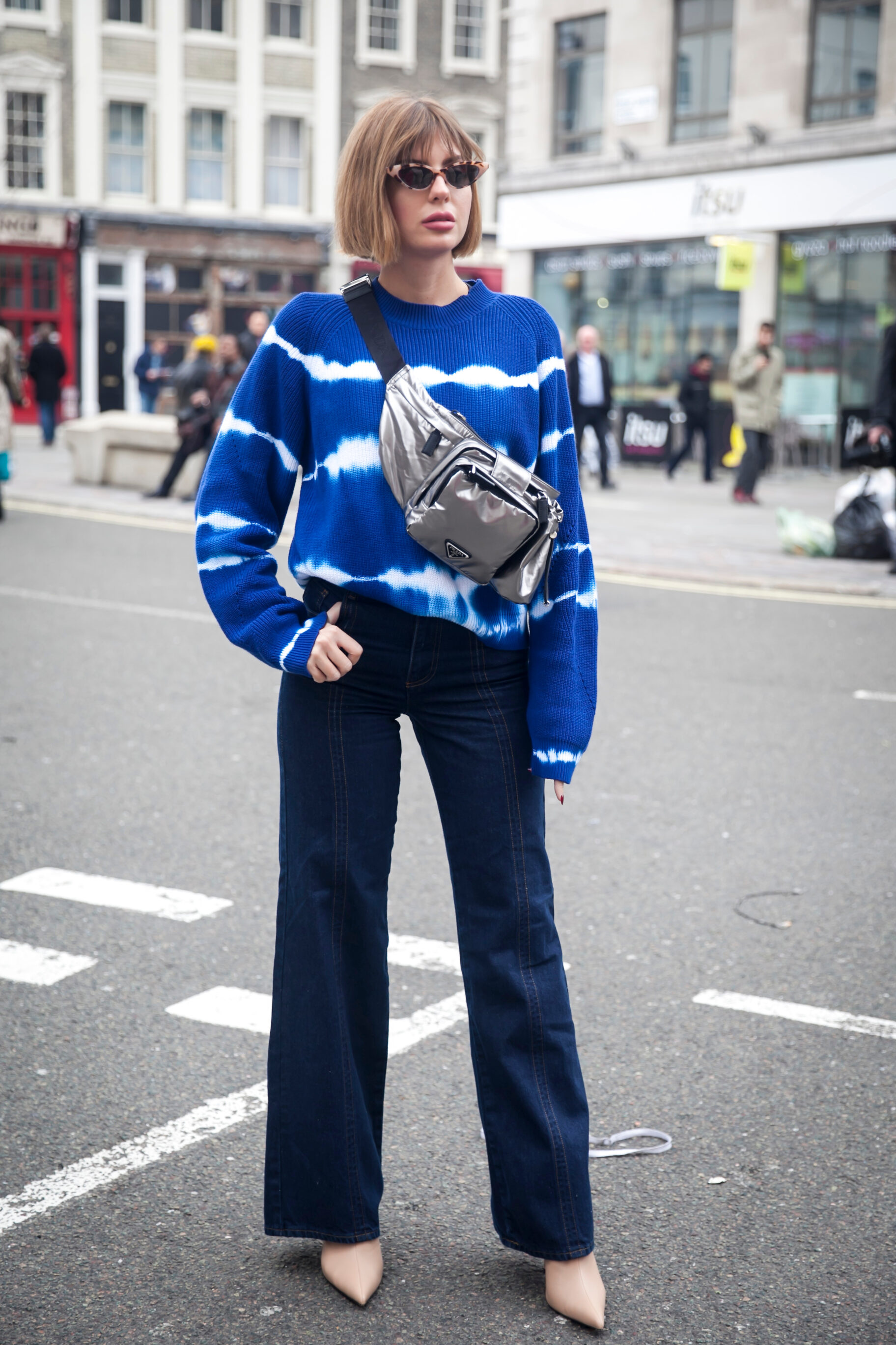 Blue/White Sweater