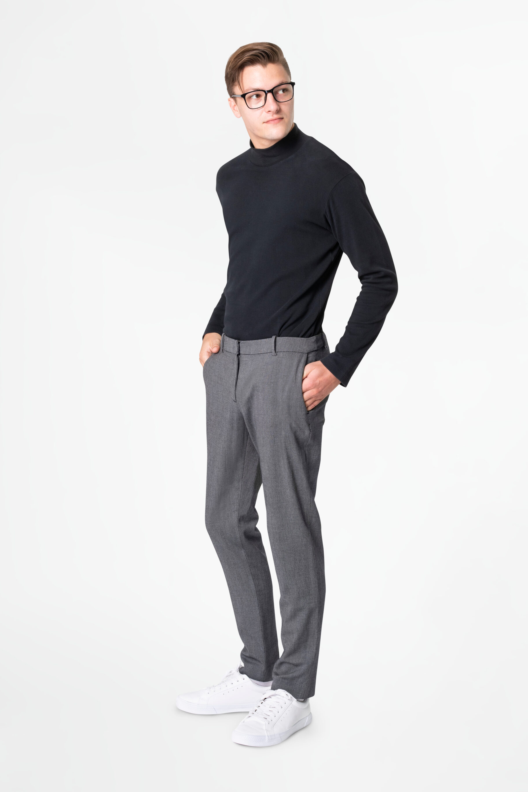 Turtleneck Sweater and Trousers