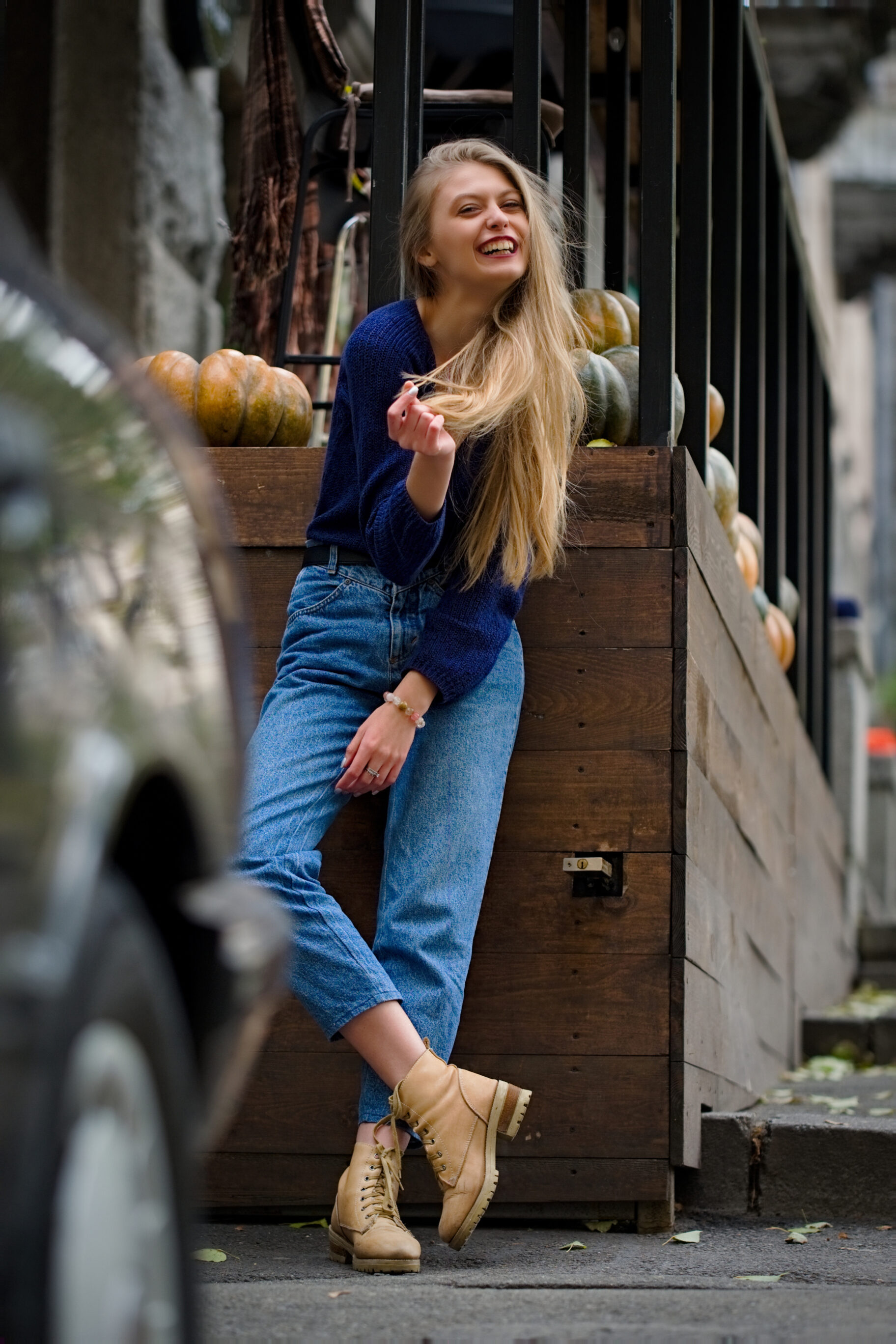 Brown Boots Mix Jeans And Hoodie