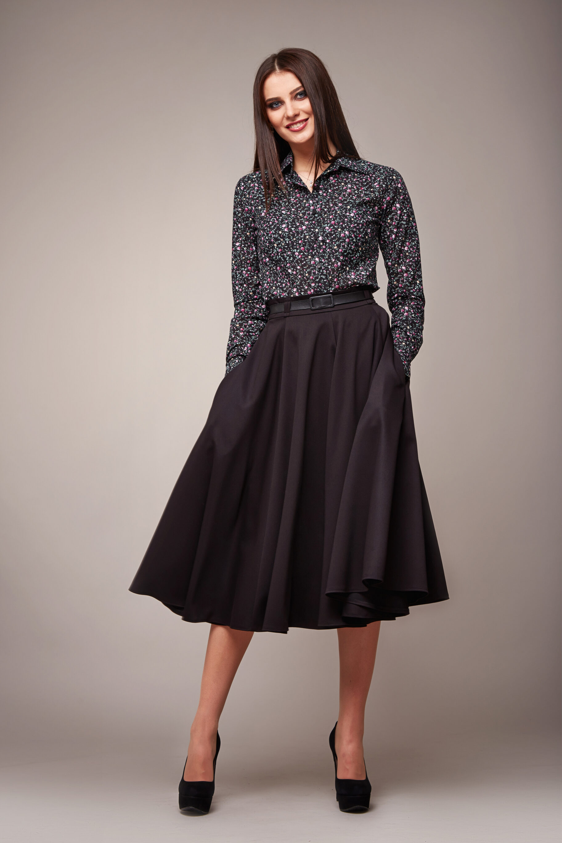 Long Pleated Skirt