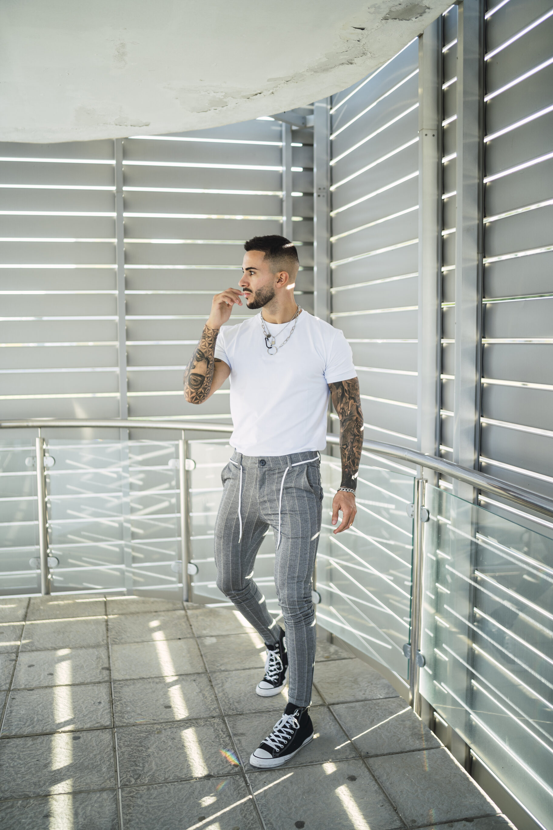 Brown Shoes Grey Pants On Boardwalk Stock Photo 1312180085  Shutterstock