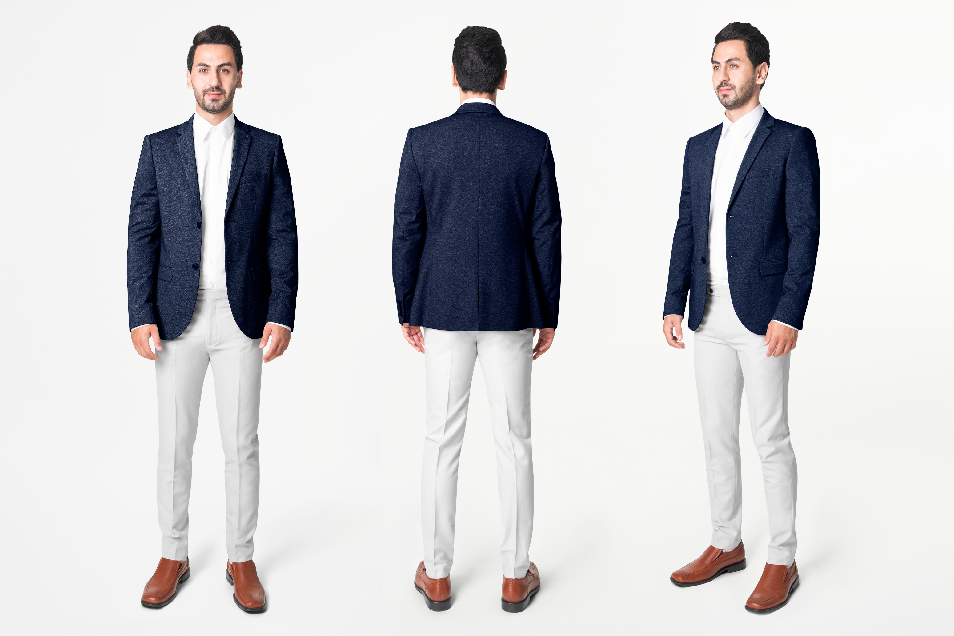 Solid-colored Blazer With Dress Pants