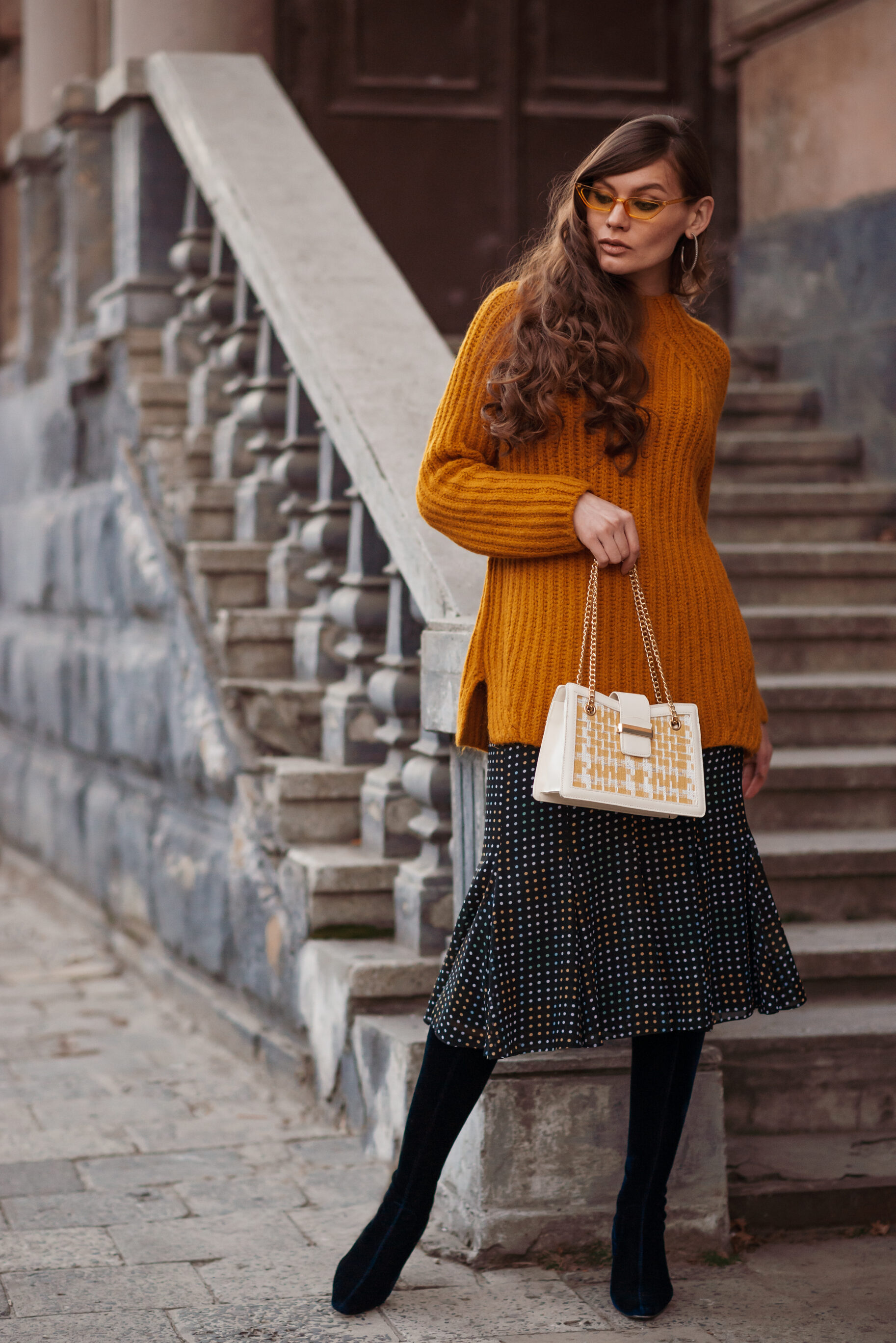  Midi Skirt With A Sweater