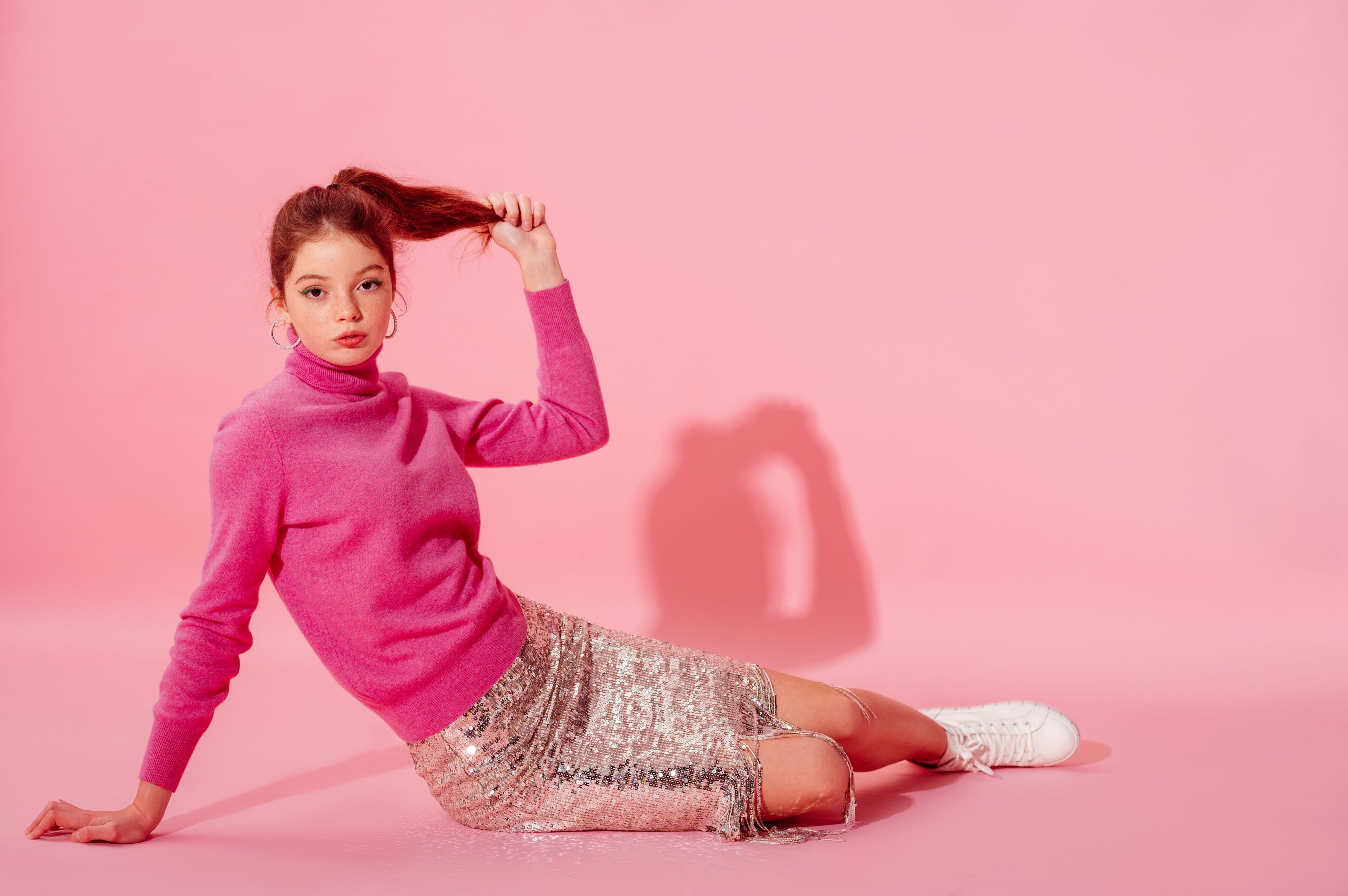 Turtleneck Sweater and Sequin Skirts