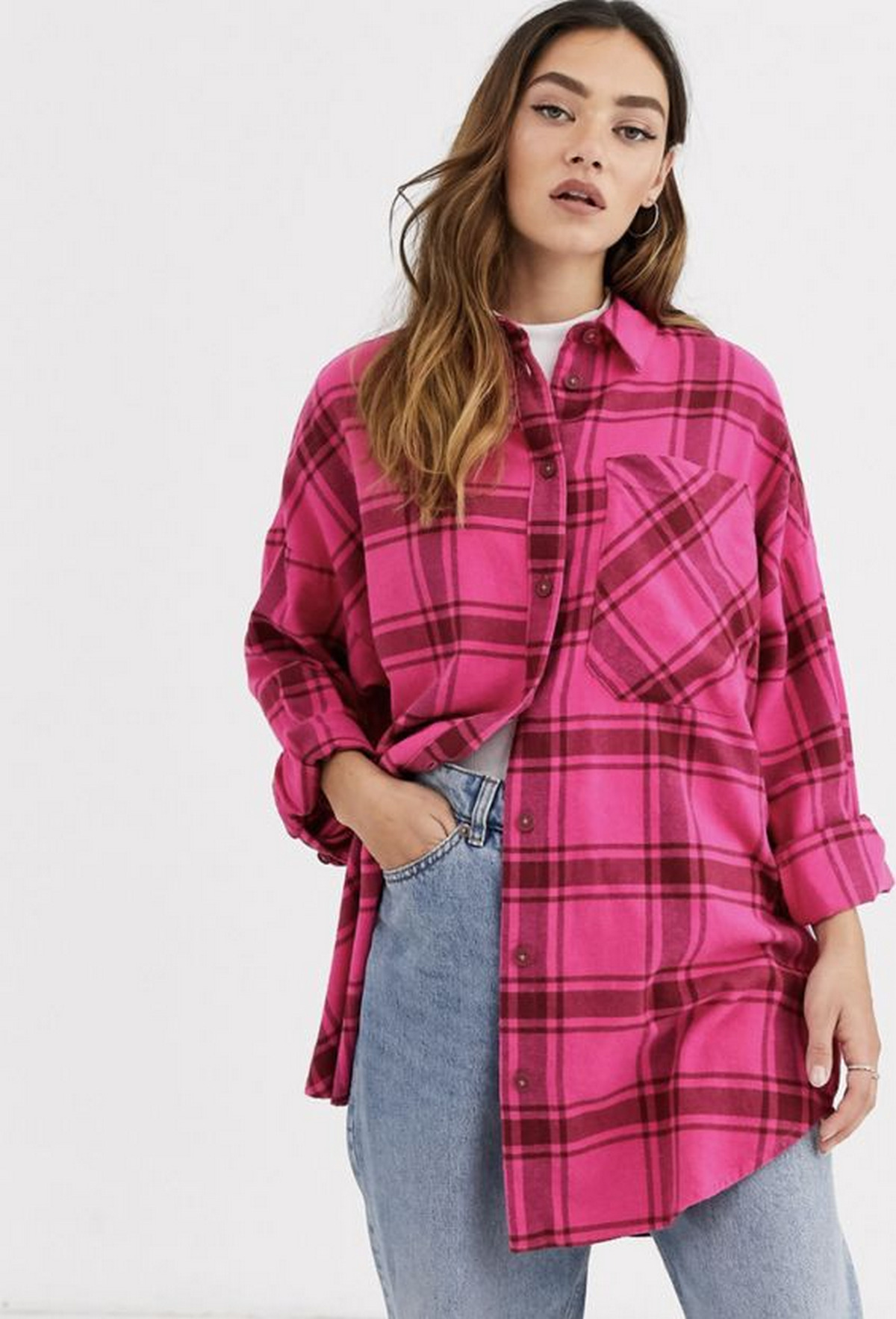 Pink plaid shirt