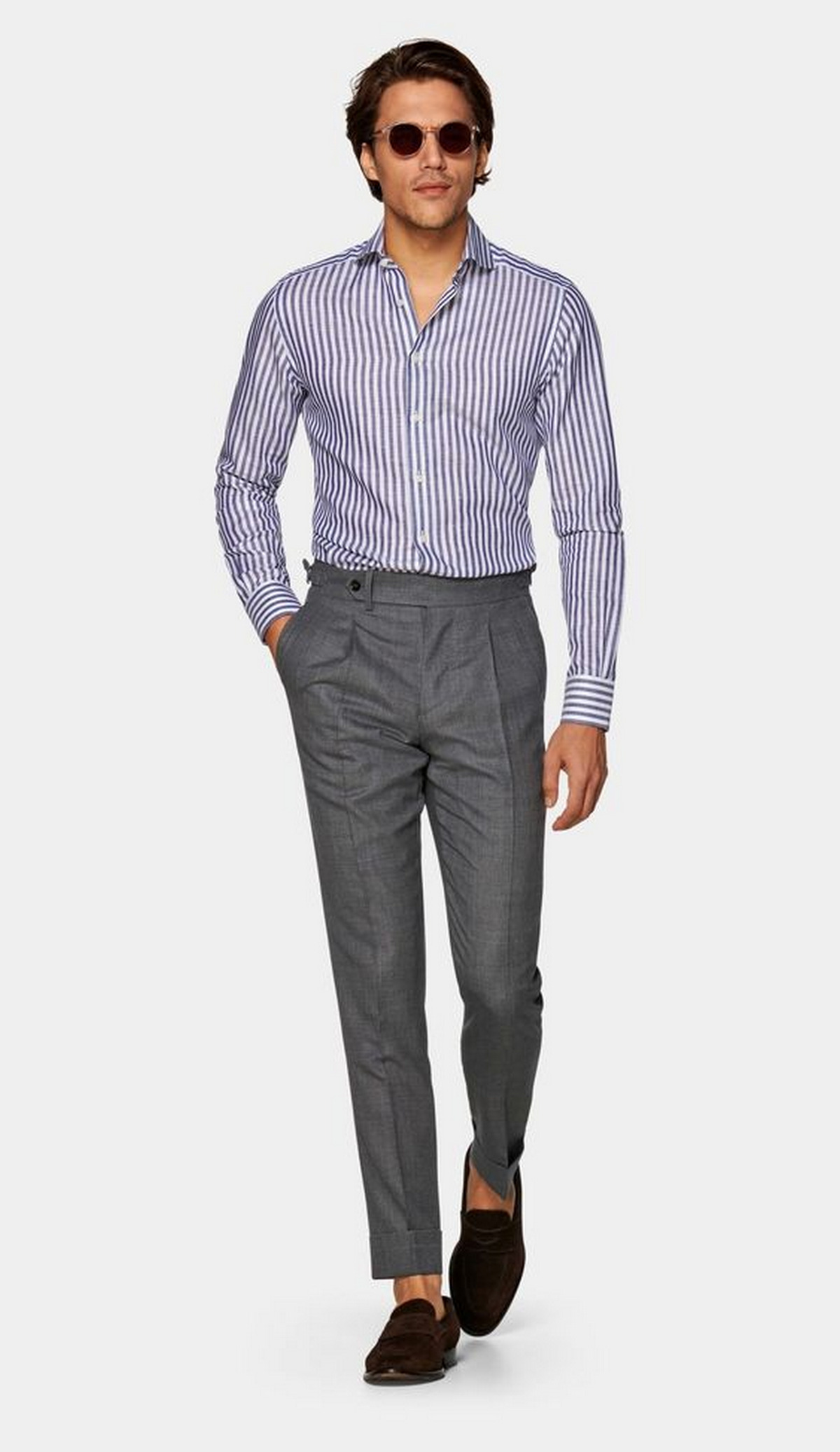 Buy Mineral Grey Stretch Formal Pant For Men Online In India