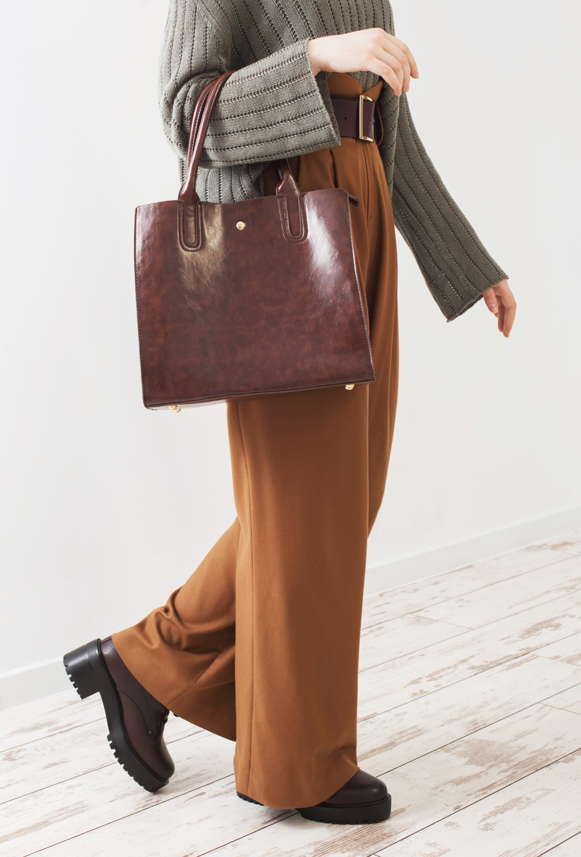 Matching Palazzo Pants With Brown Boots