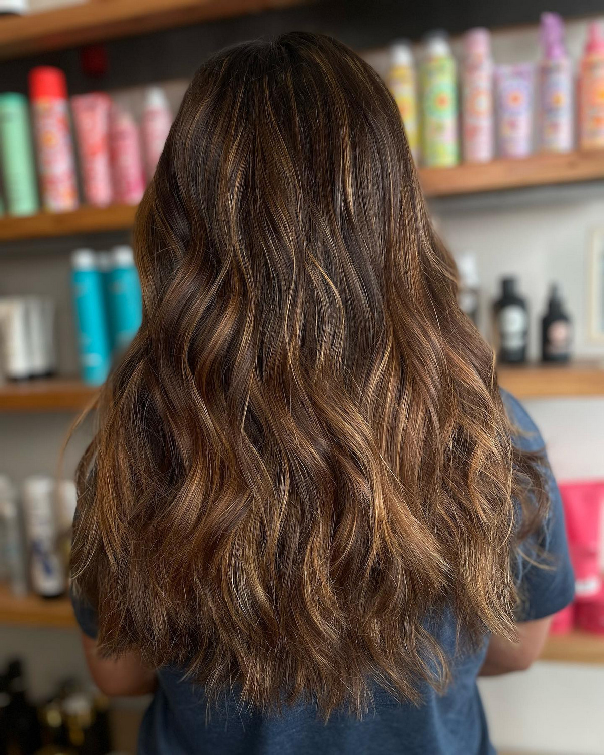 Brown Hair with Honey Highlights