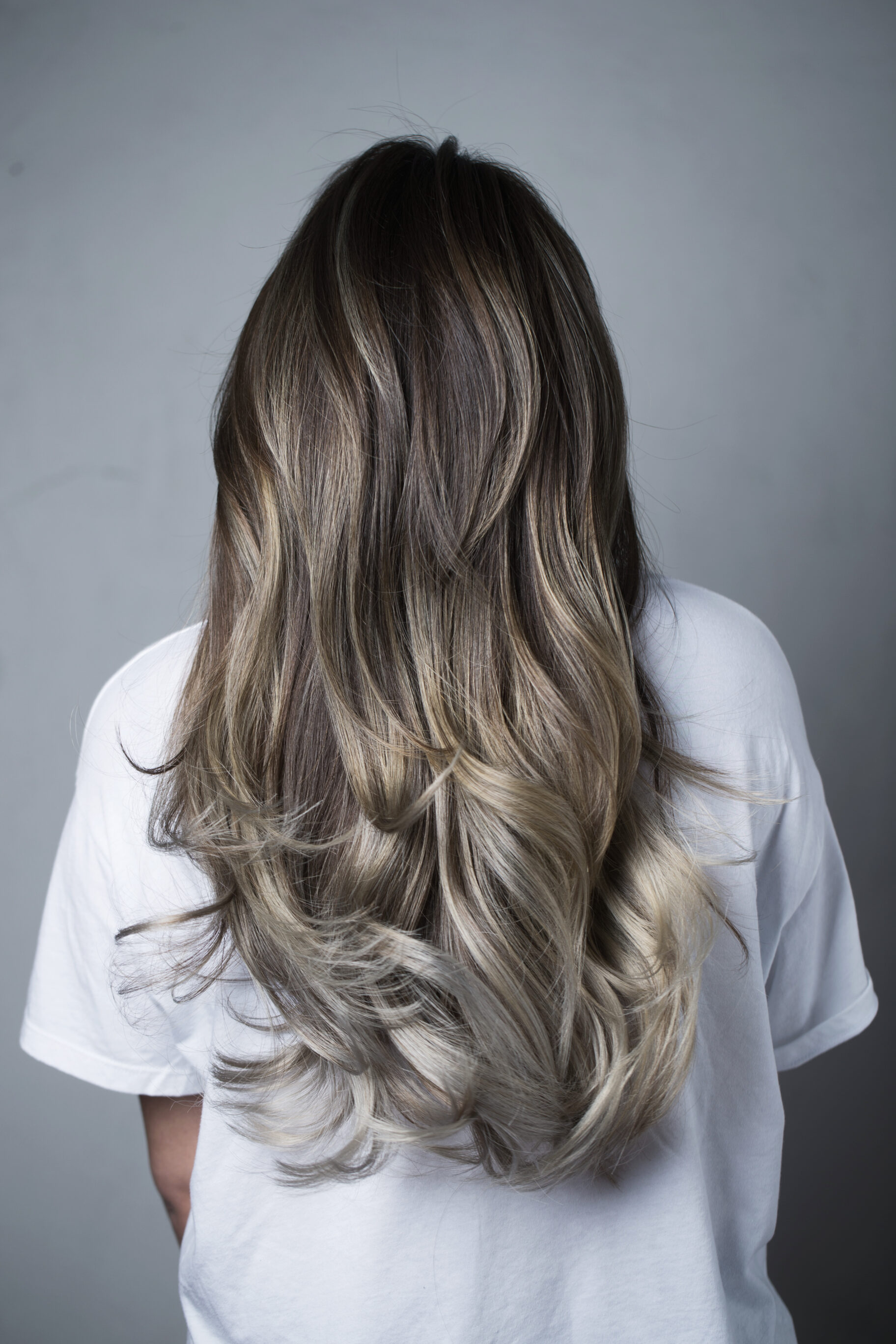 Dark Ash Brown for Waves of Long Hair