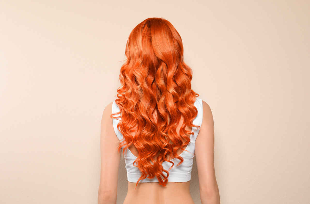 . Long Orange Wavy Hair