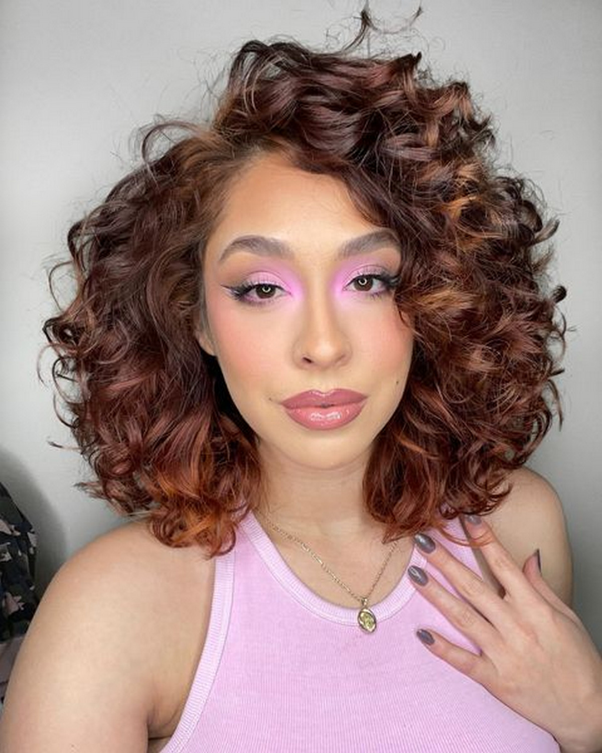 Curly Side-Swept Bangs