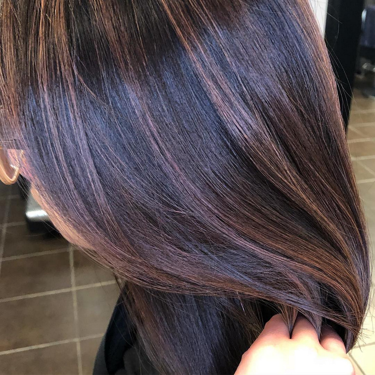 Dark Rose Brown With Highlights