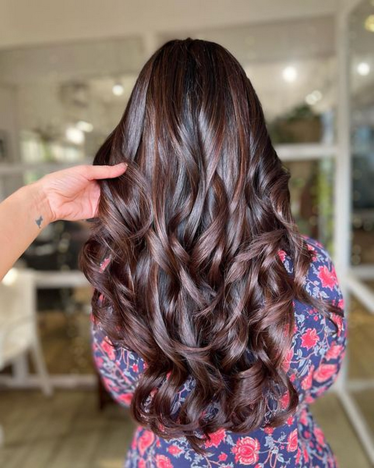 Layer Mahogany Warm Brown Wavy Hair