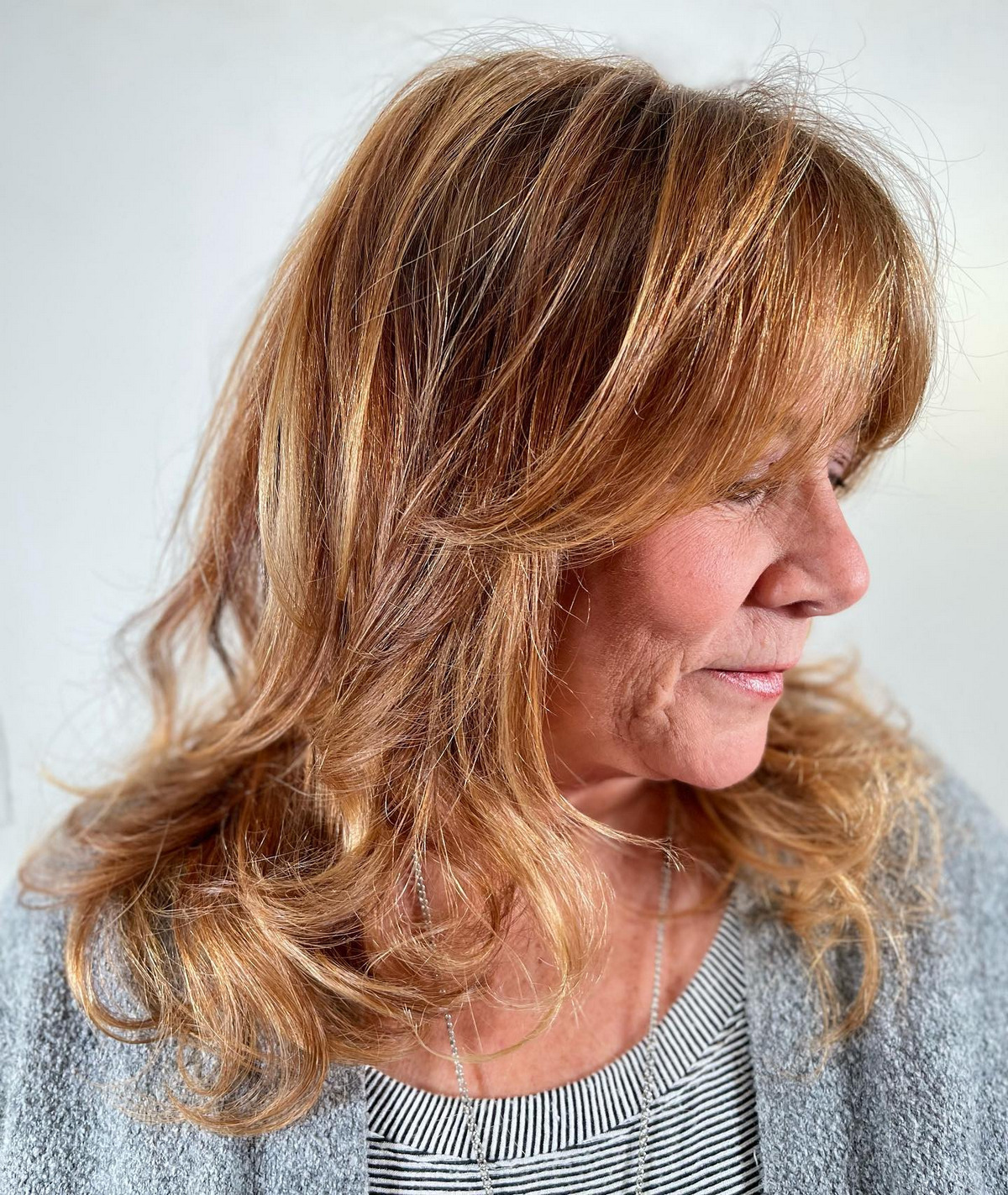 Soft Layers and Side Swept Bangs